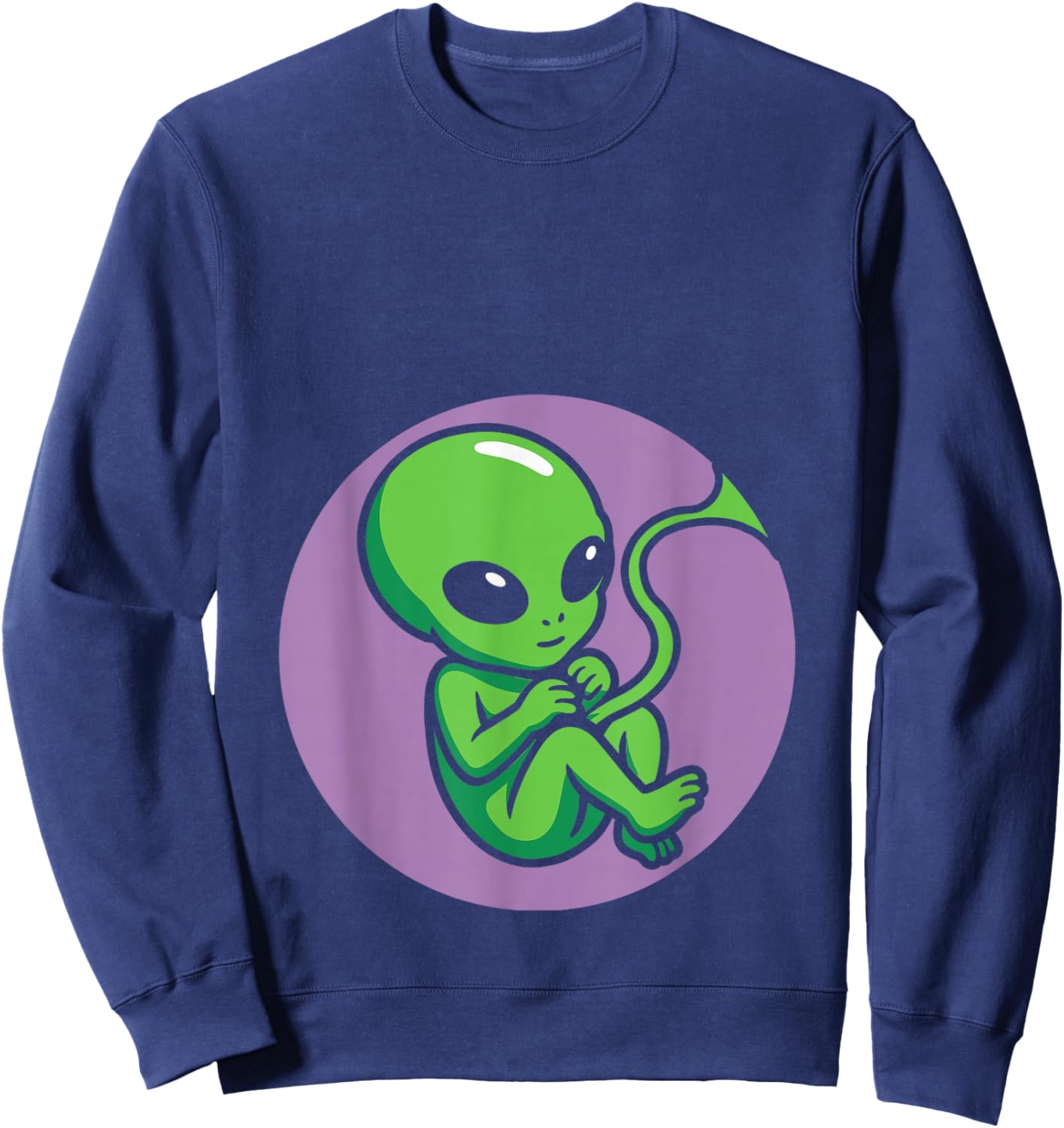 Pregnant Alien - Expectant Mom to Be Fetus Embryo Baby Sweatshirt - Sweatshirt | Navy