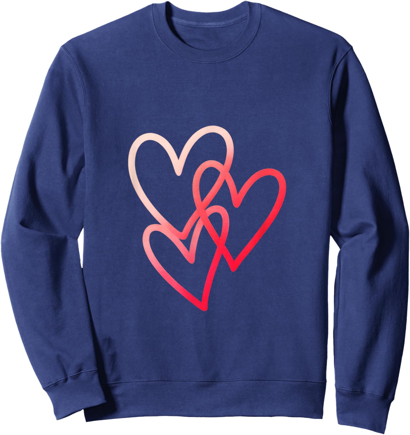 Heart Overlap - Valentines Day Love Design Sweatshirt - Sweatshirt | Navy