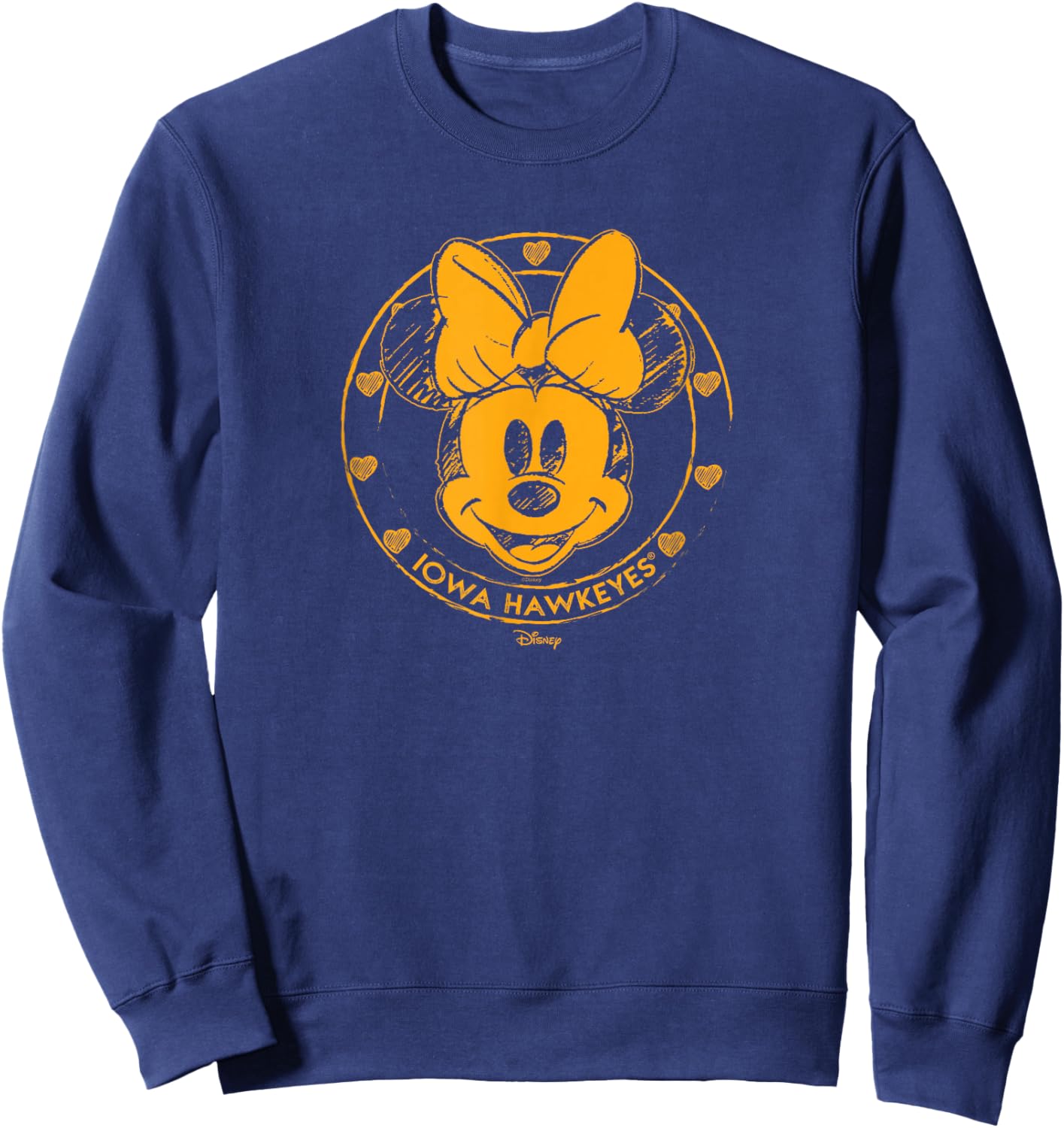 Iowa Hawkeyes Minnie Mouse Sketch Black Officially Licensed Sweatshirt - Sweatshirt | Navy