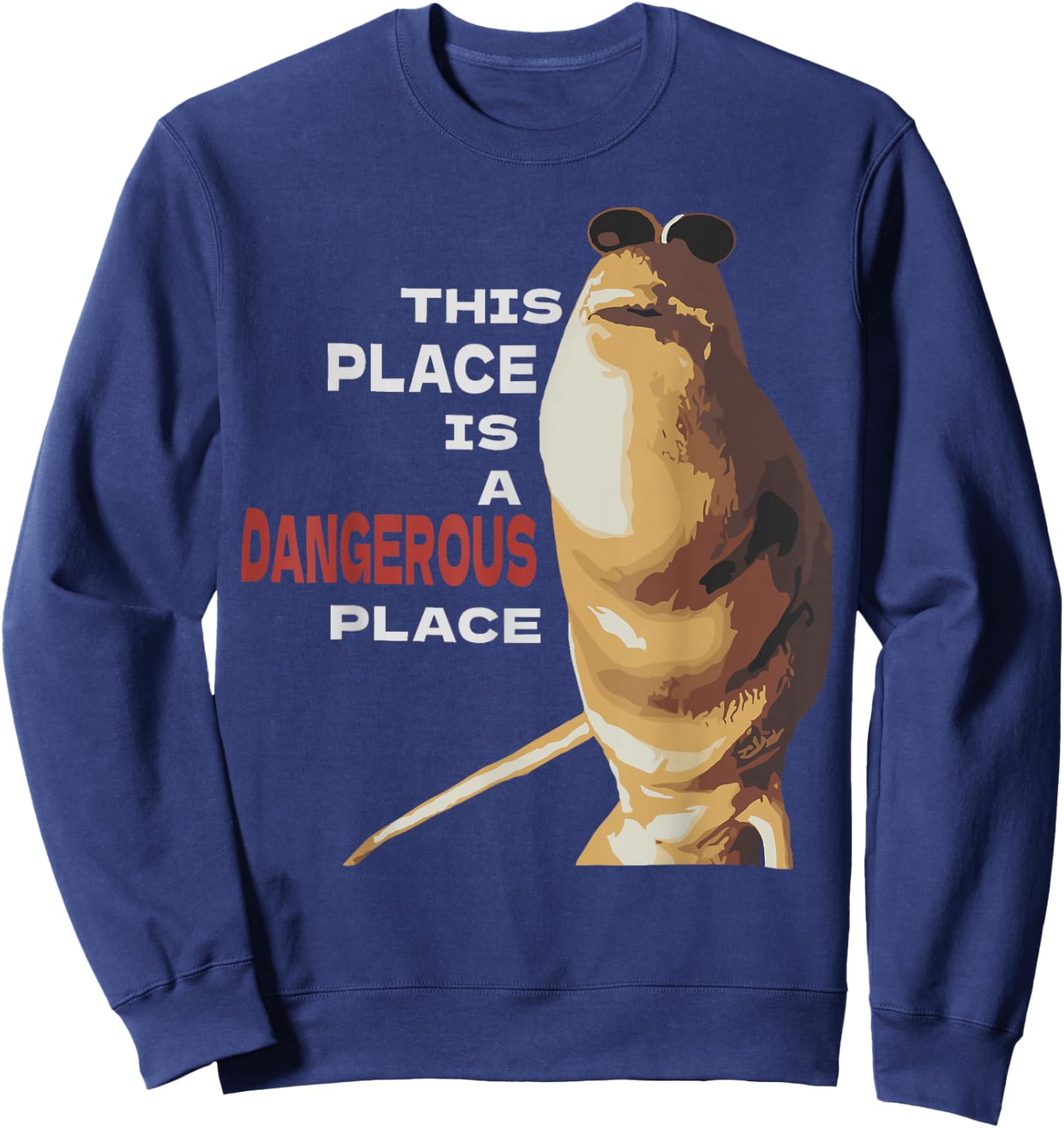 Marcus The Worm Cartoon Character Graphic Art Sweatshirt - Sweatshirt | Navy