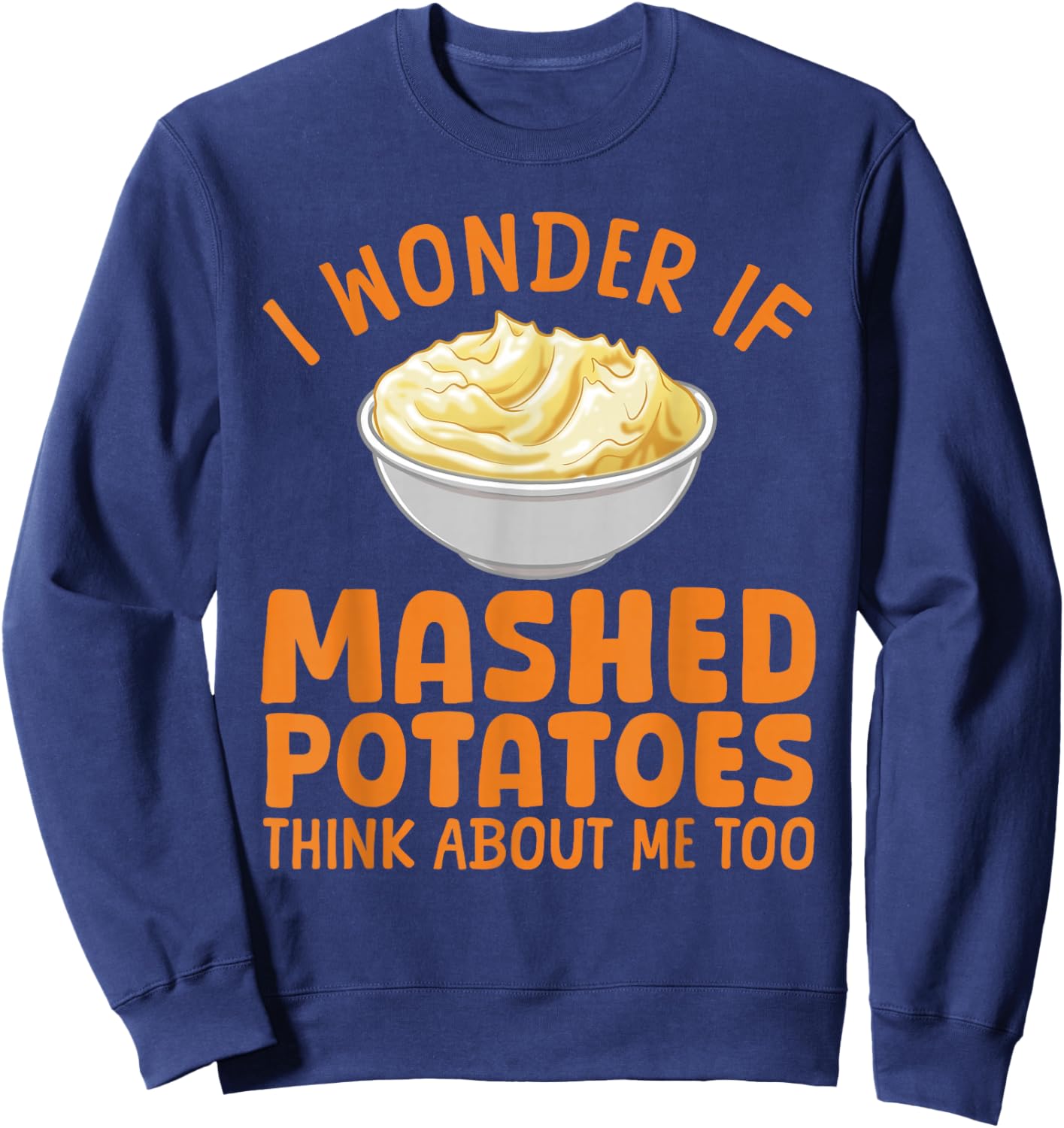 Mashed Potato Art Women Thanksgiving Mashed Potato Sweatshirt - Sweatshirt | Navy