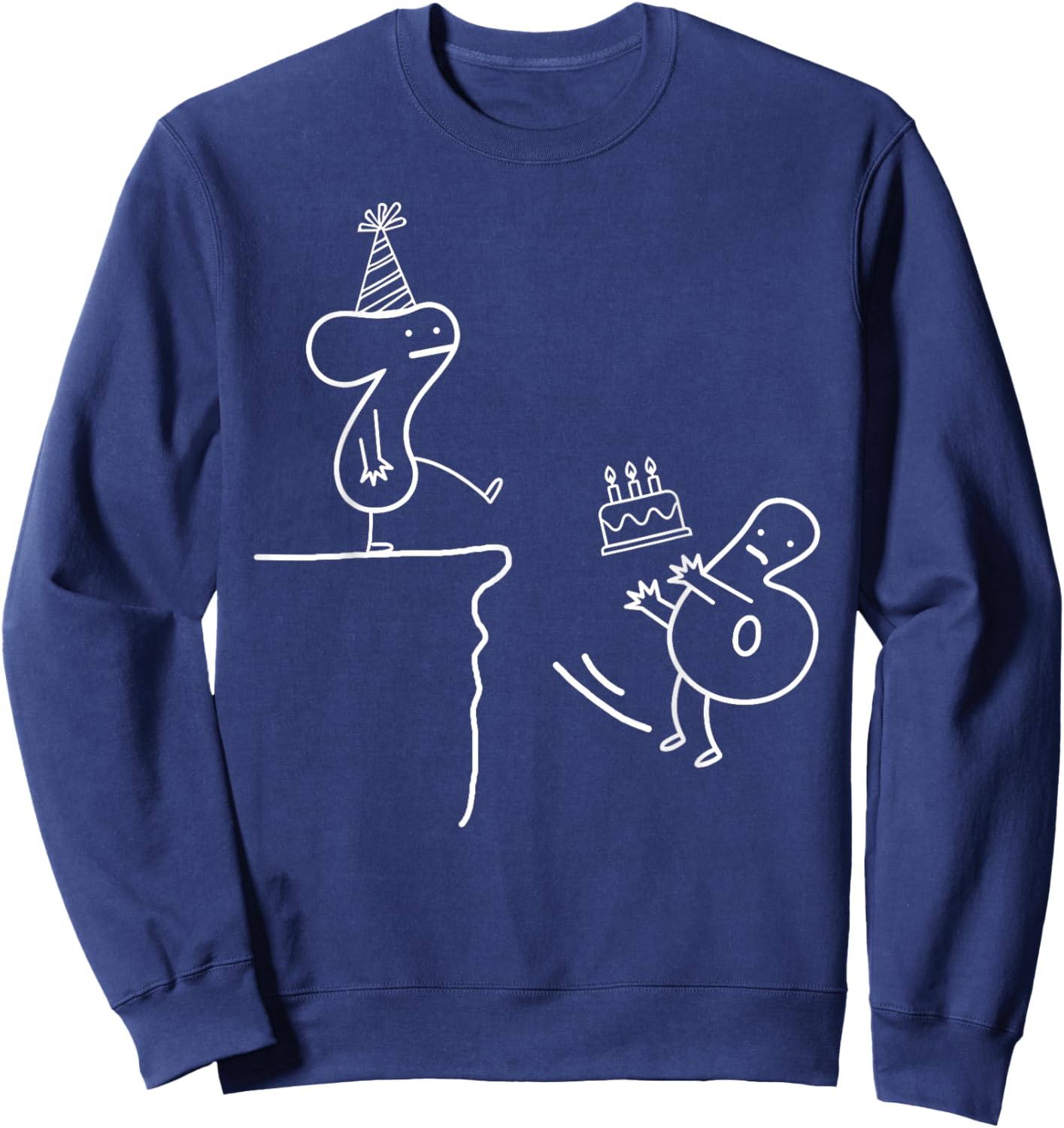 Funny Goodbye 6 Hello 7 Birthday 7th Bday 7 Years Old 67 Boy Sweatshirt - Sweatshirt | Navy