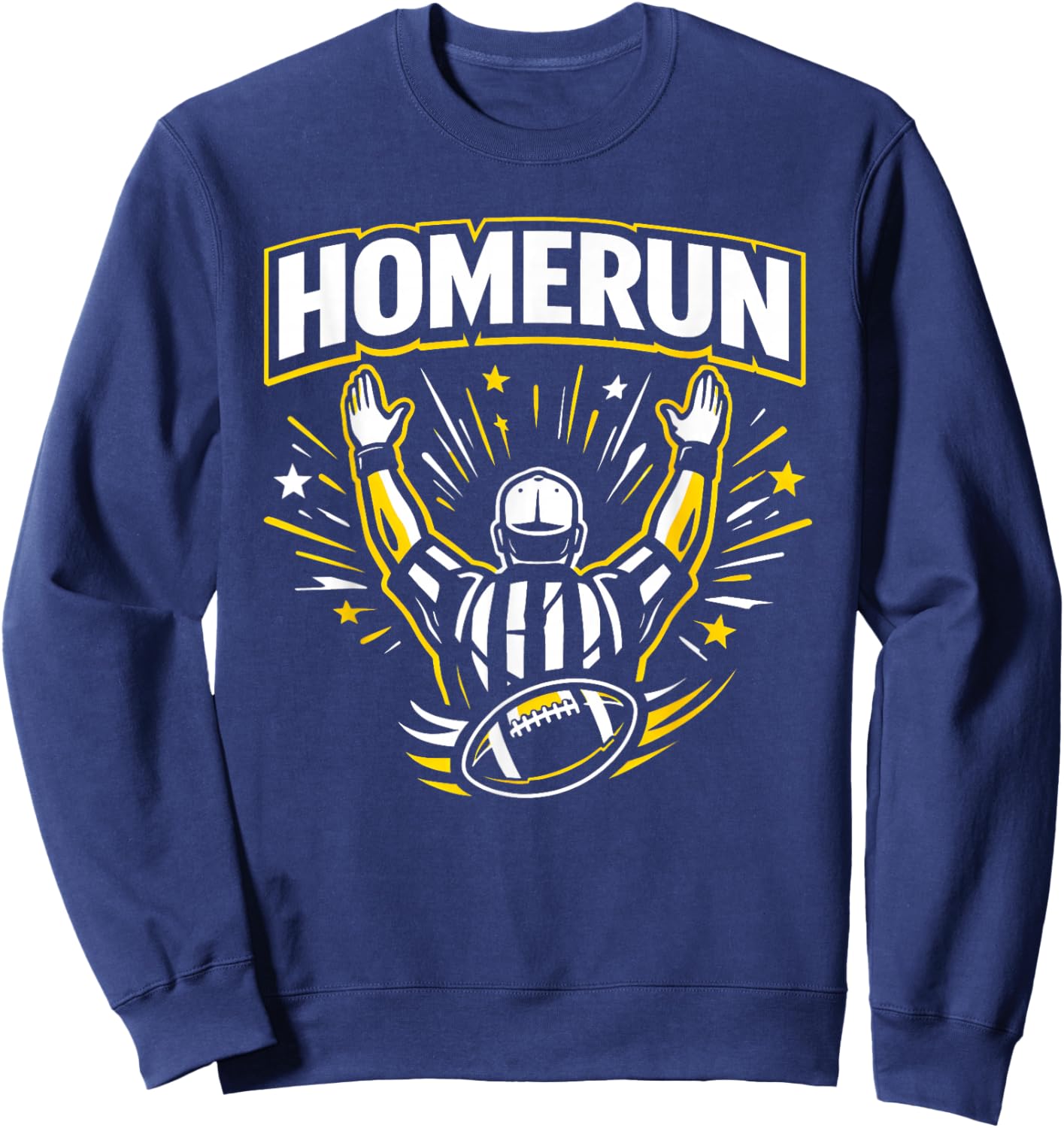 Funny Football Referee Touchdown Baseball Homerun Design Sweatshirt - Sweatshirt | Navy