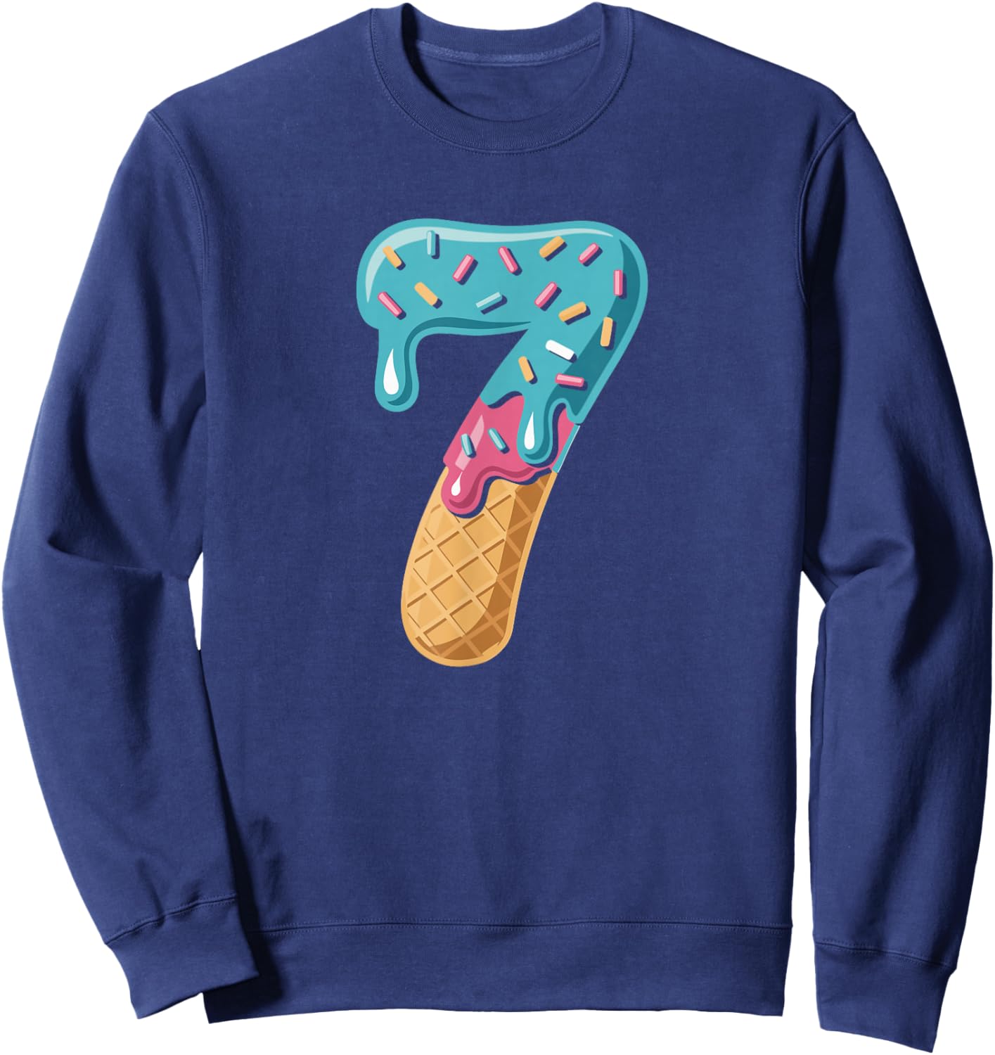 67 Ice Cream Drip Meme Funny Six Seven Matching Partner 2of2 Sweatshirt - Sweatshirt | Navy