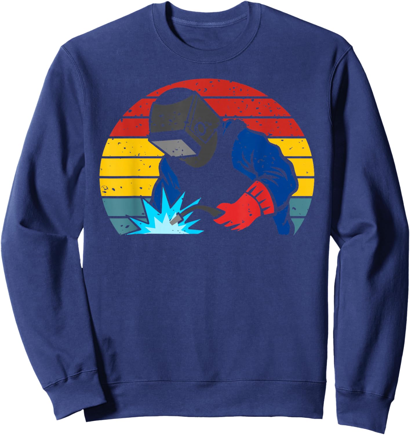 Retro Vintage Welding Welder Dad Men Sweatshirt - Sweatshirt | Navy