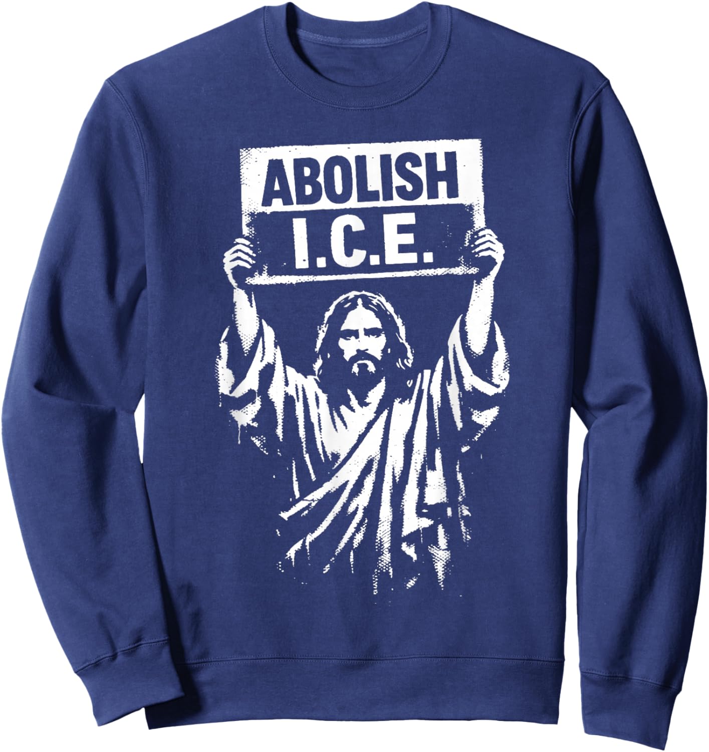 Retro Abolish ICE Jesus ICE Women Sweatshirt - Sweatshirt | Navy