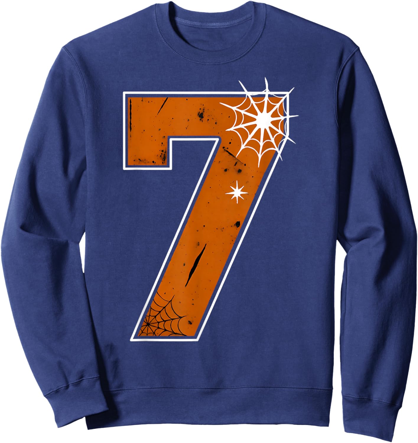 6 7 Funny Halloween Costume with Spider Web Trend Couples Sweatshirt - Sweatshirt | Navy