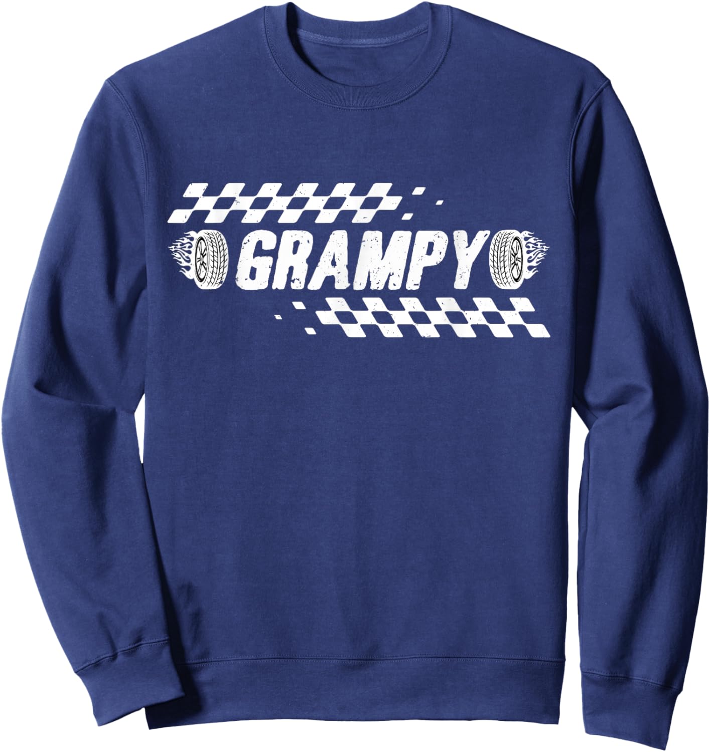 Grampy Racing Race Car Family Birthday Matching Sweatshirt - Sweatshirt | Navy