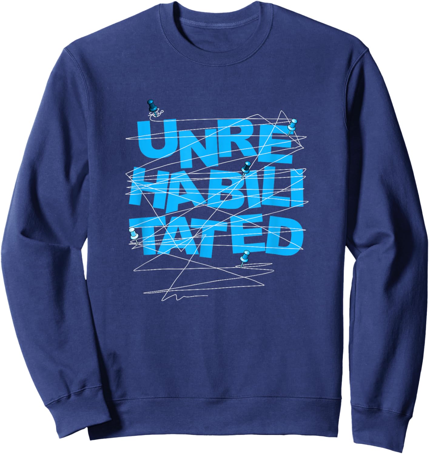 Blue Color Unrehabilitated Blue Graphic Sweatshirt - Sweatshirt | Navy