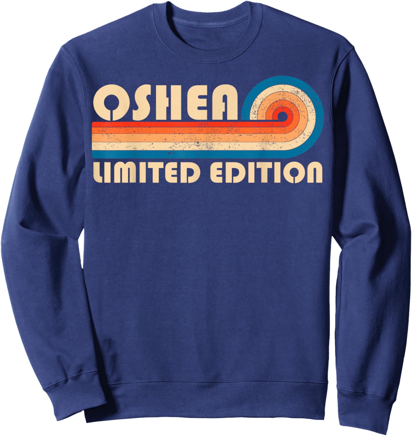 Oshea Retro 70s 80s Sunset Stripe Sweatshirt - Sweatshirt | Navy