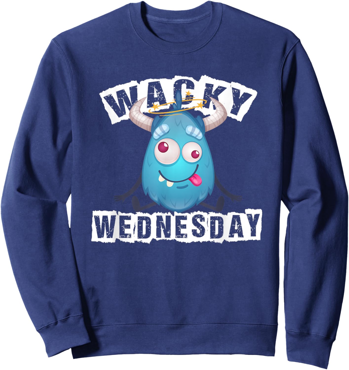 Wacky Wednesday Kids and Teachers | Mismatch Day Spirit Week Sweatshirt - Sweatshirt | Navy