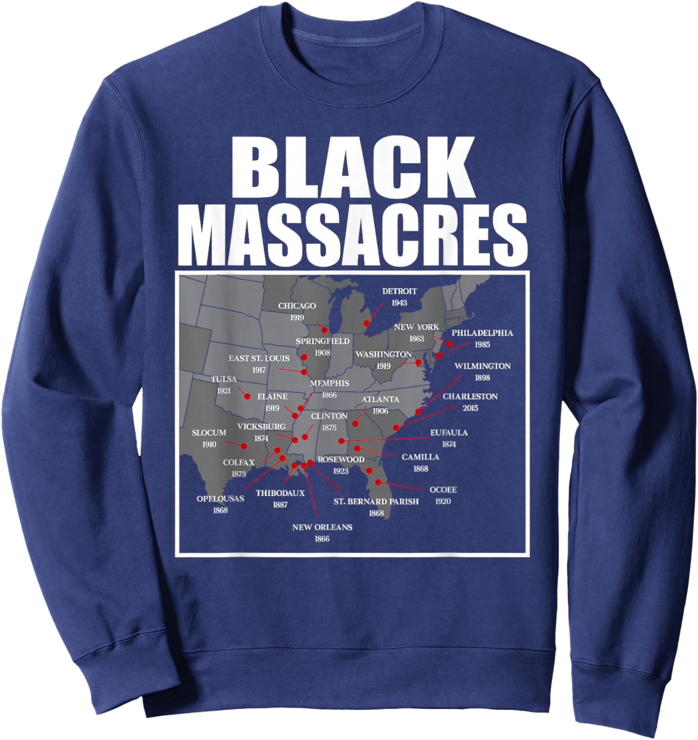 African American History Awareness Map Afro Women Men Sweatshirt - Sweatshirt | Navy