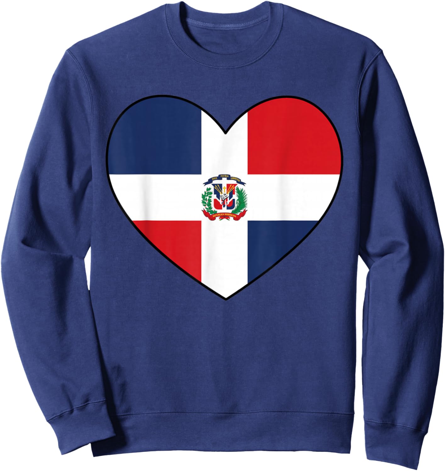 Dominican Republic Flag Patriotic Heart Men Women Kids Sweatshirt - Sweatshirt | Navy