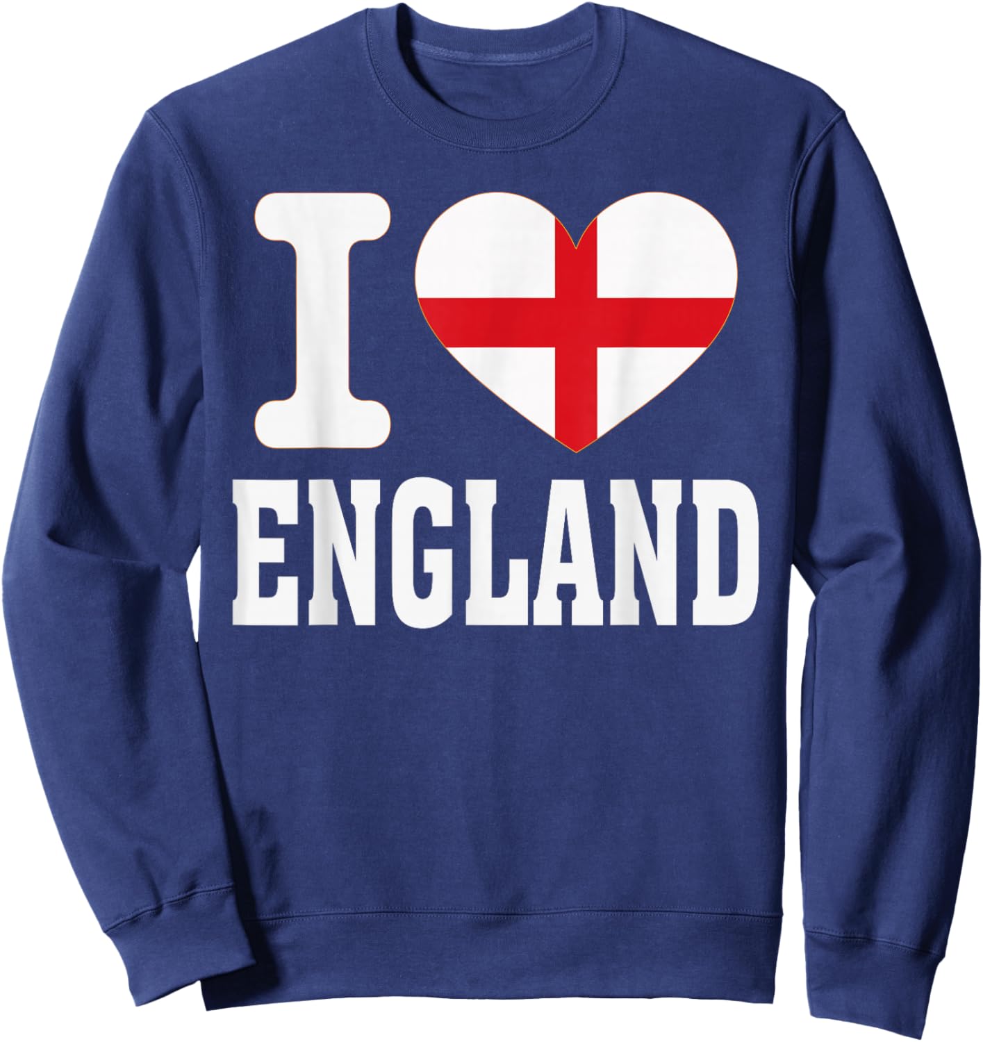 I Love England Heart Souvenir Lovers Pride Travel Sweatshirt - Sweatshirt | Navy