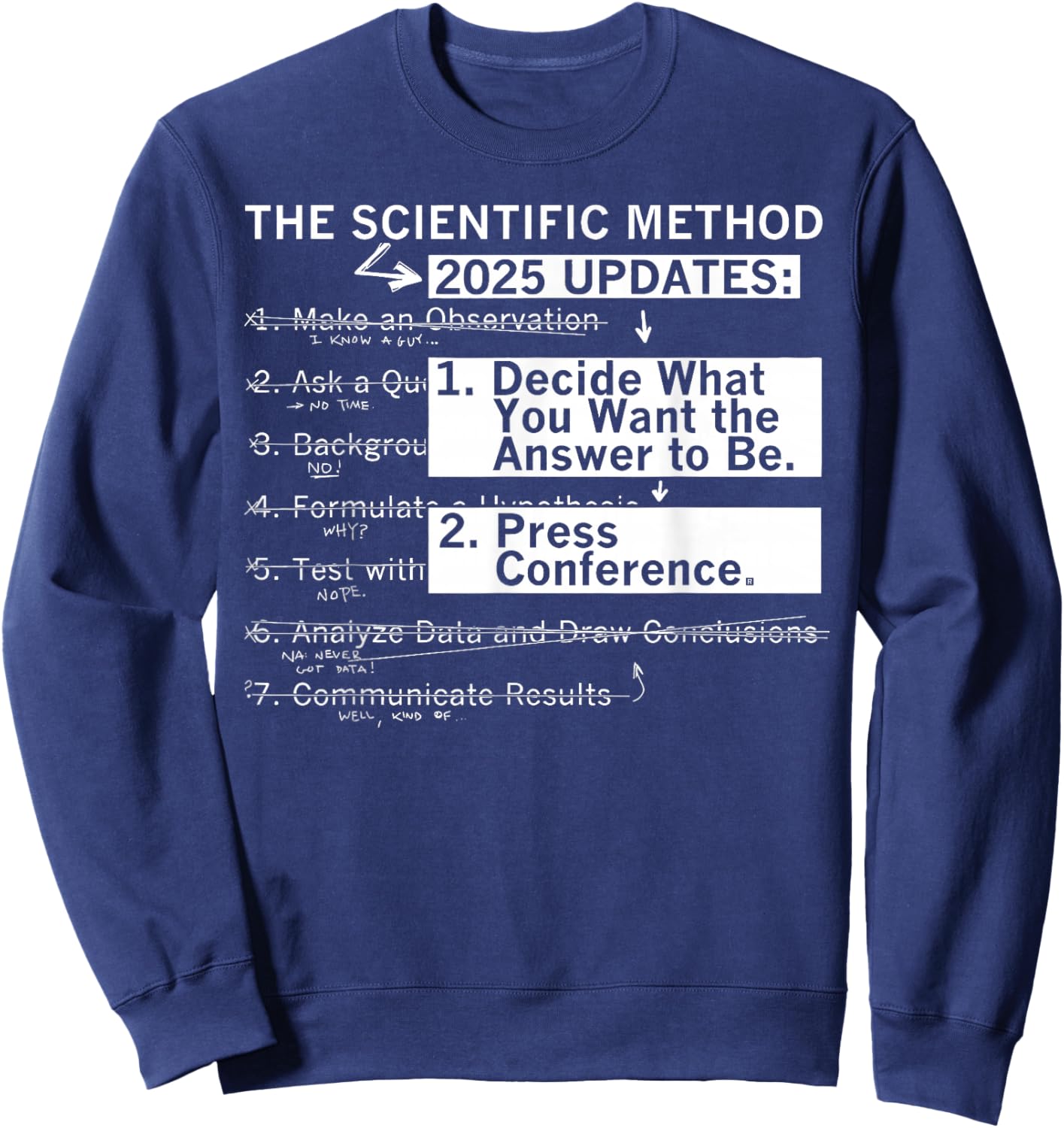 The Scientific Method 2025 Updates Sweatshirt - Sweatshirt | Navy