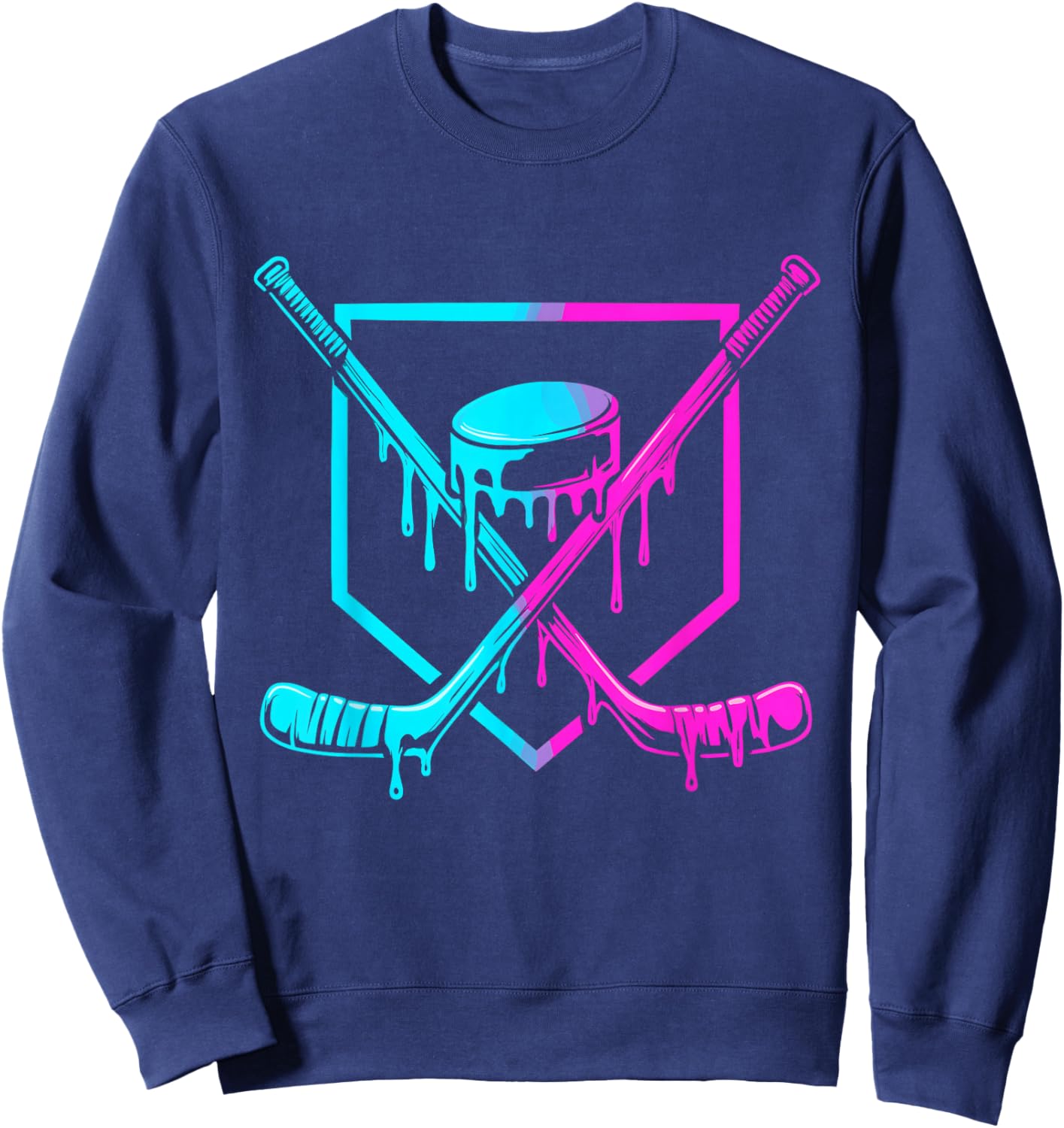 Hockey Drip for Boys Ice Cream Drip Youth Boys Hockey Kids Sweatshirt - Sweatshirt | Navy