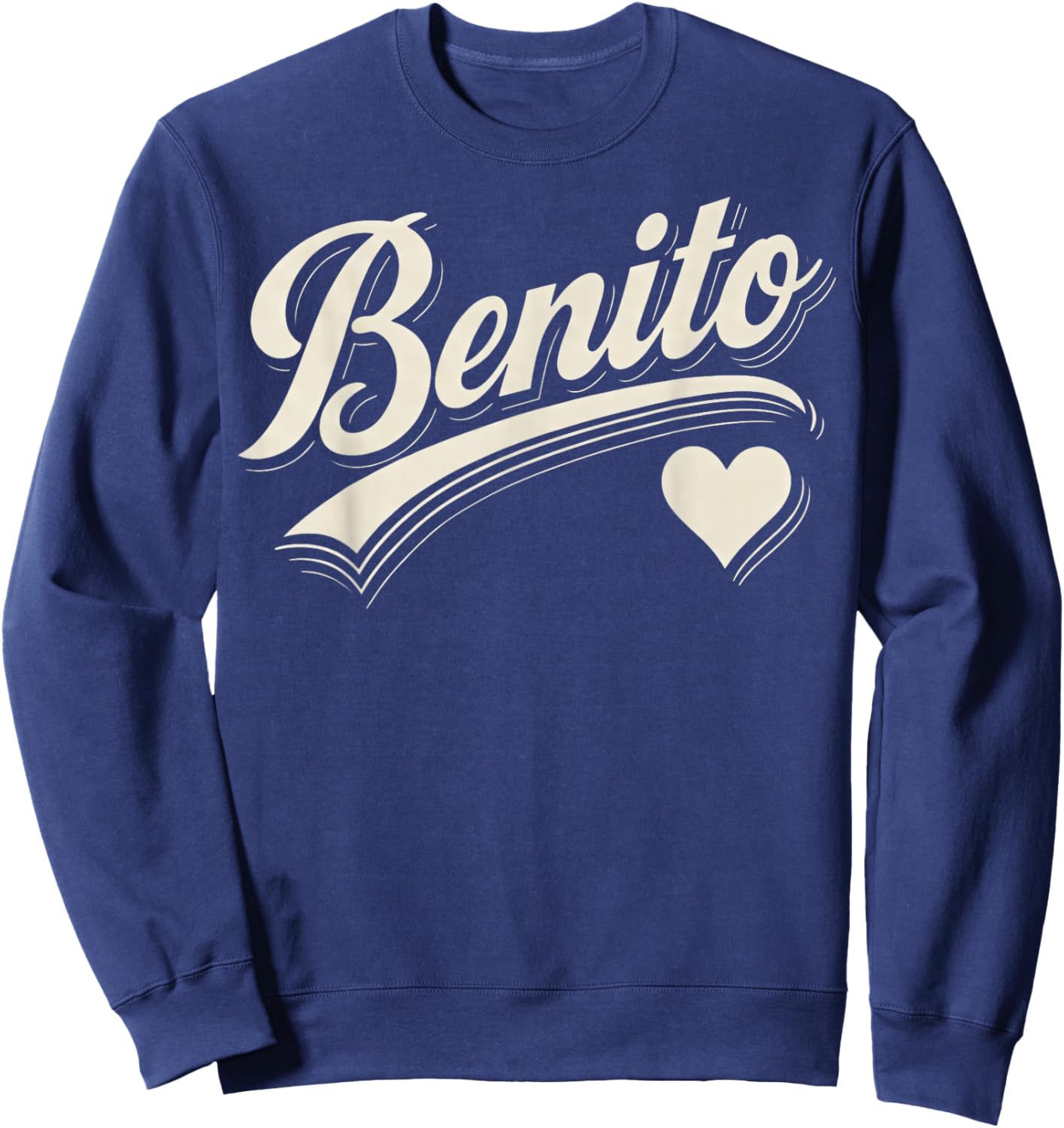Vintage Benito Heart Script Gift Women Kid Boy Girl Sweatshirt - Sweatshirt | Navy