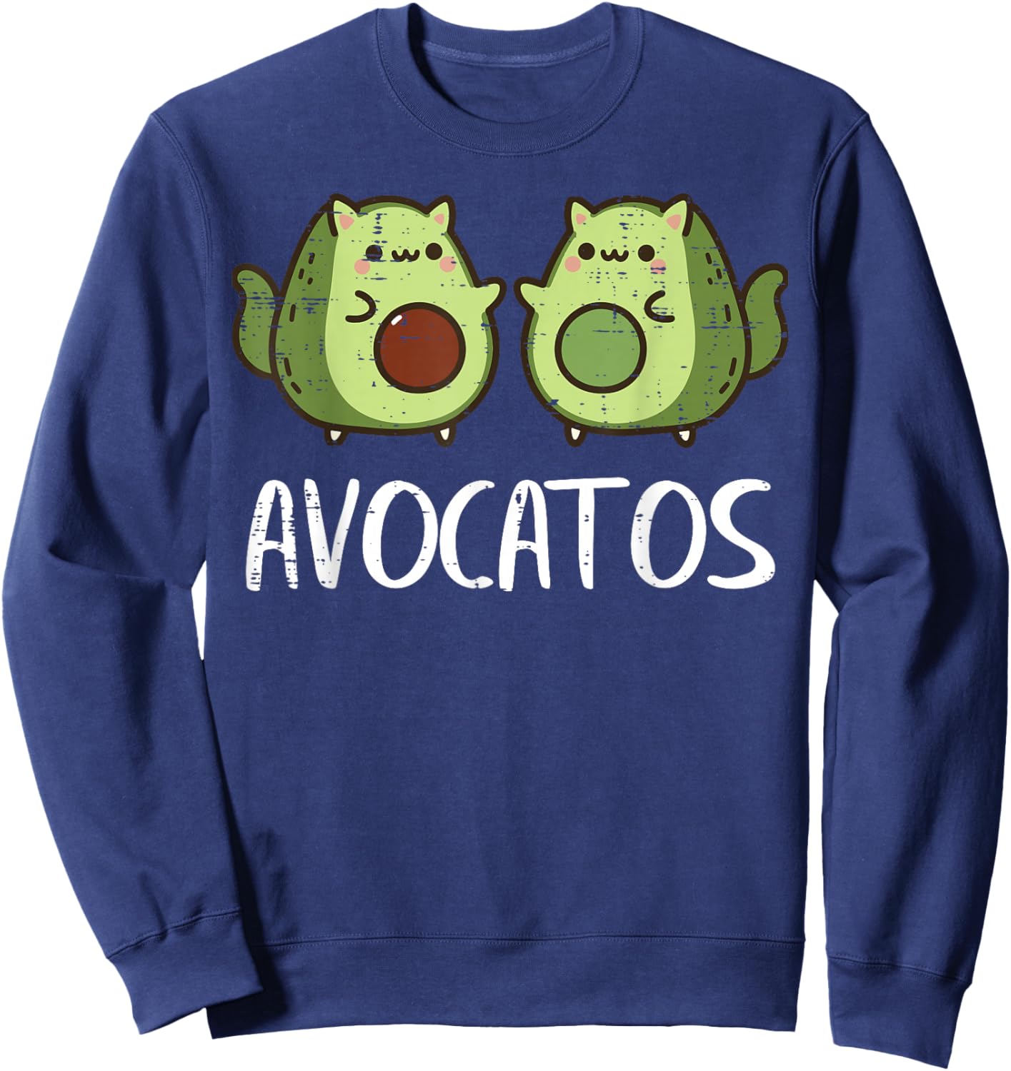 Cat Avocado Avocatos Funny Food Pun Women Girls Kids Men Sweatshirt - Sweatshirt | Navy