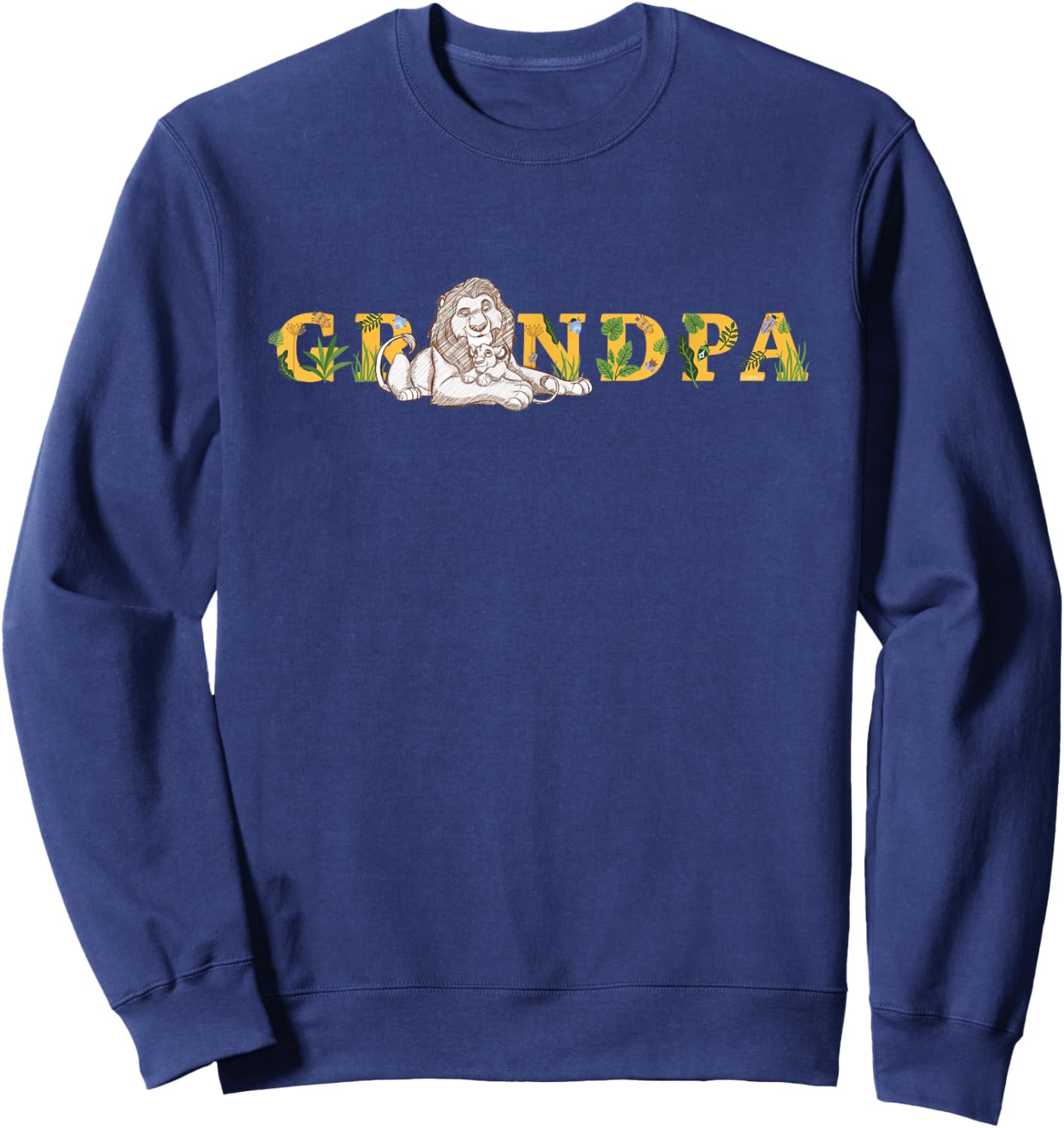 Disney The Lion King Grandpa Father's Day Mufasa Sketch Sweatshirt - Sweatshirt | Navy