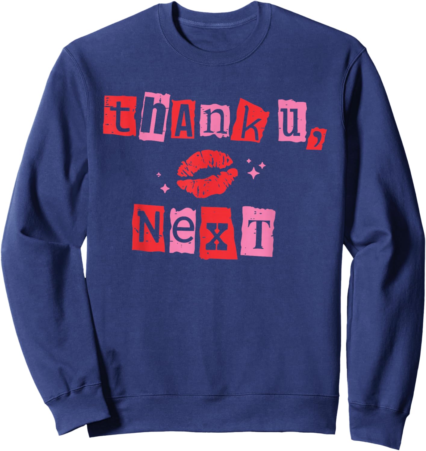 Retro Thank You Next Funny Valentine Girly Love XOXO Be Mine Sweatshirt - Sweatshirt | Navy