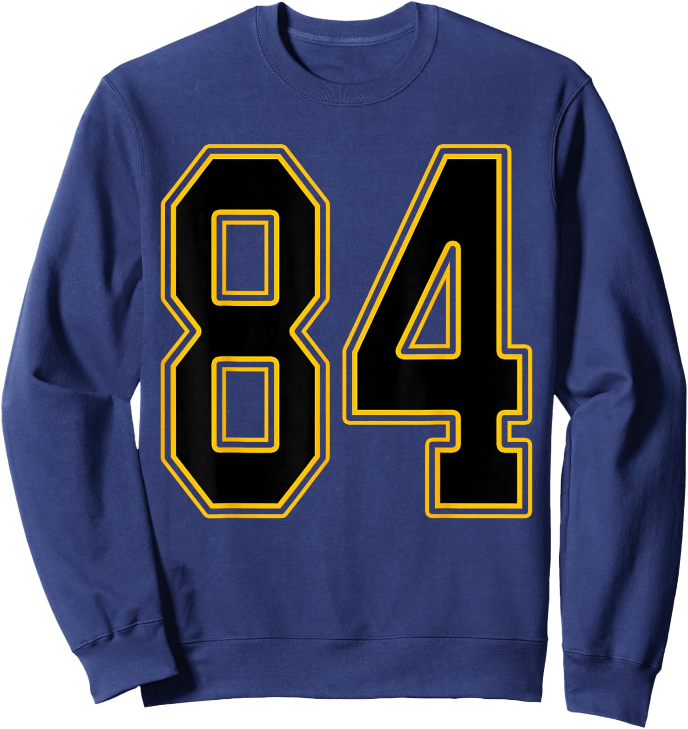 Black and Gold Number 84 Jersey Player Uniform #84 Sweatshirt - Sweatshirt | Navy