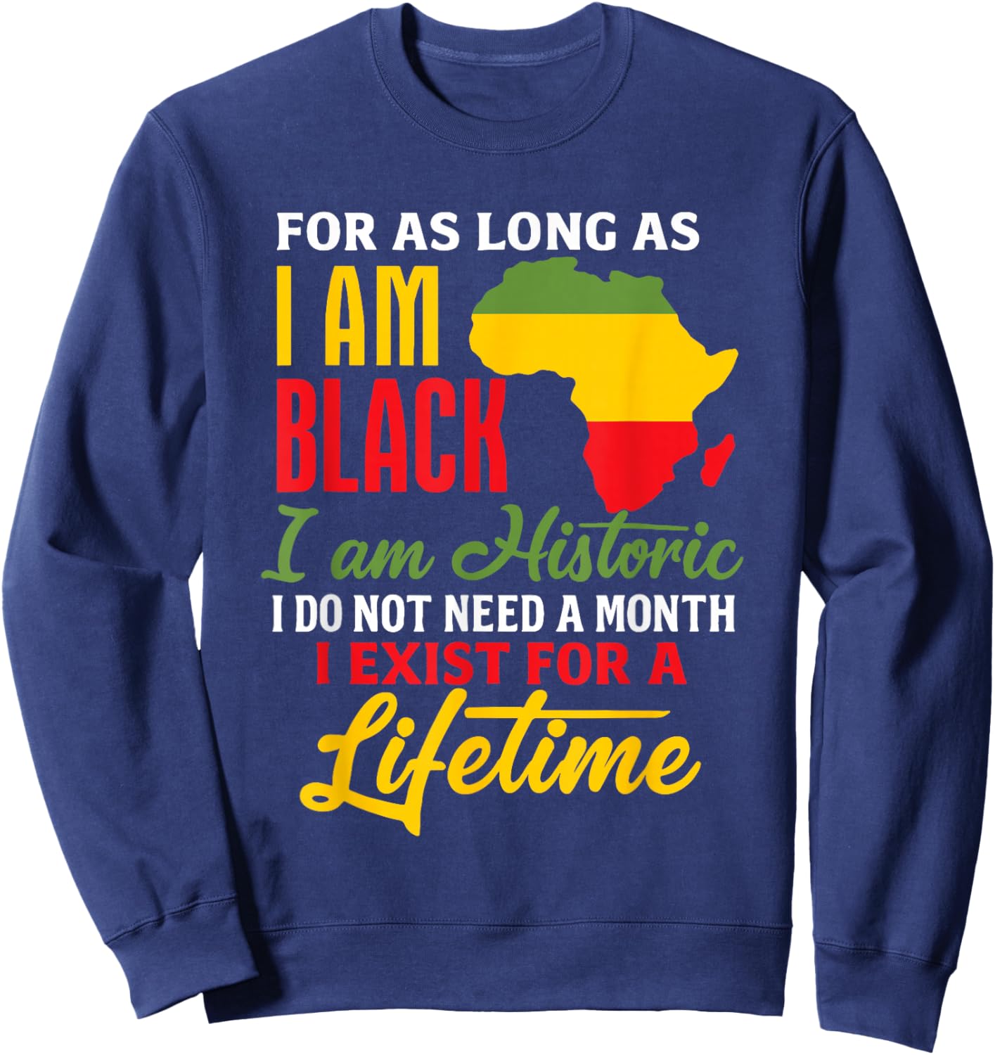 Black Identity Historic Pride Message Sweatshirt - Sweatshirt | Navy
