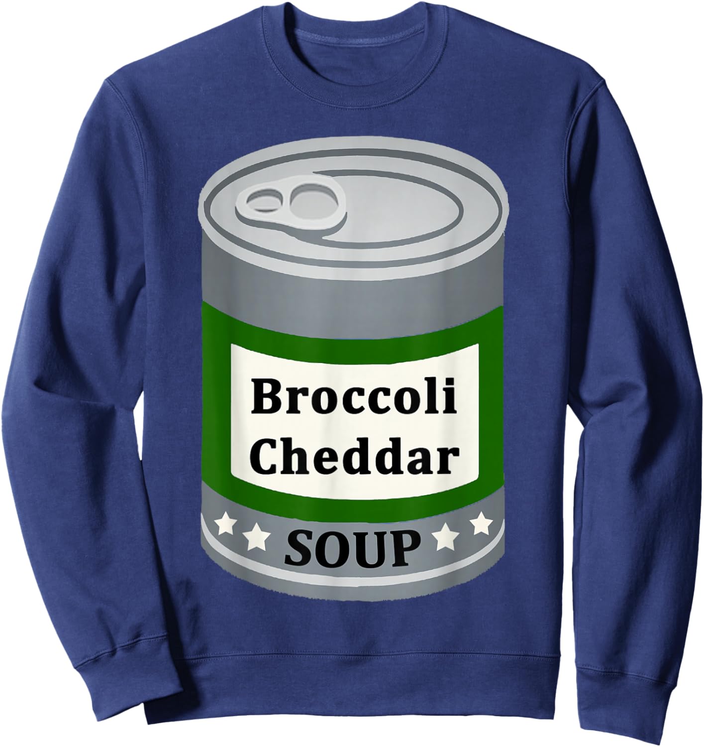 Broccoli Cheddar Canned Soup Fun Easy Lazy Halloween Costume Sweatshirt - Sweatshirt | Navy