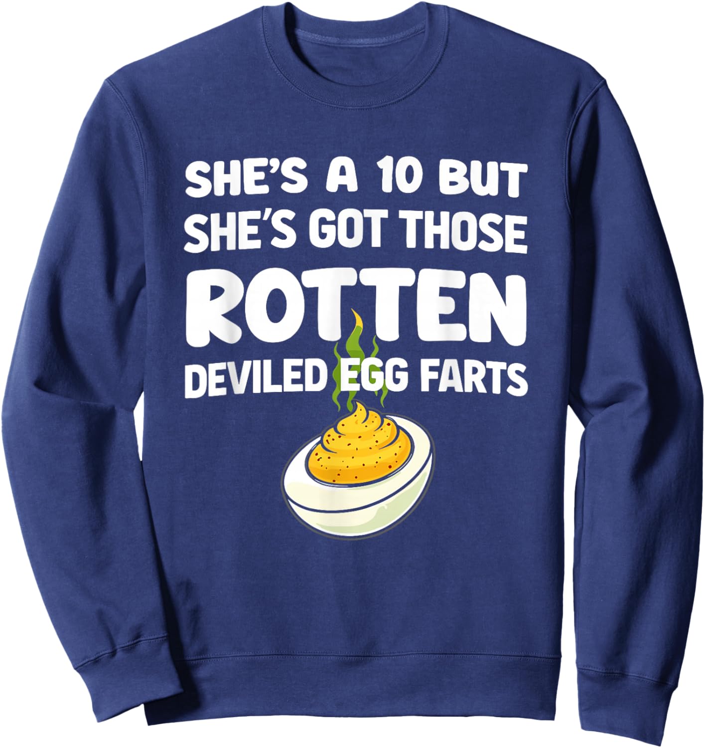 Funny Deviled Egg Fart Sweatshirt - Sweatshirt | Navy