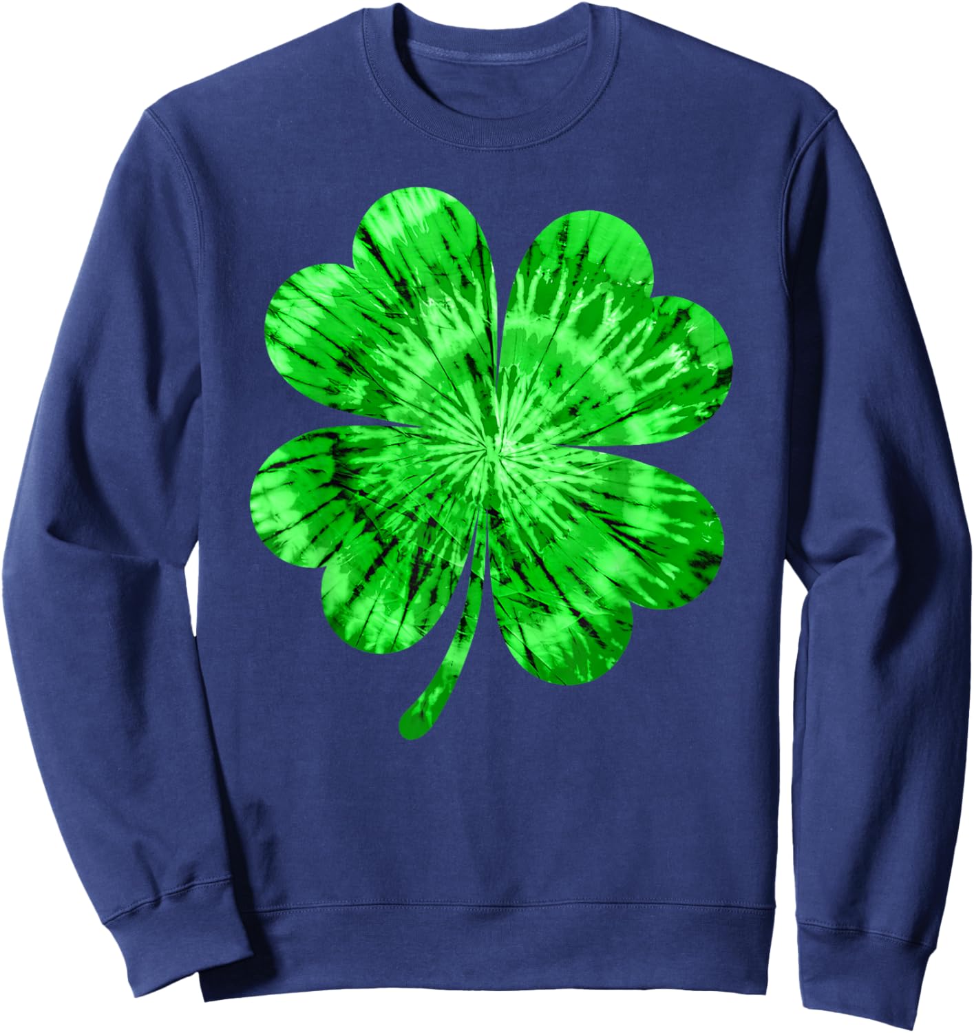 Irish Shamrock Tie Dye Happy St Patricks Day Men Women Kids Sweatshirt - Sweatshirt | Navy
