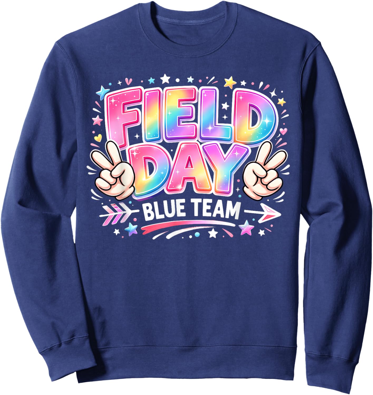 Field Day Blue Team Peace Hand Pastel Men Women Kid Sweatshirt - Sweatshirt | Navy