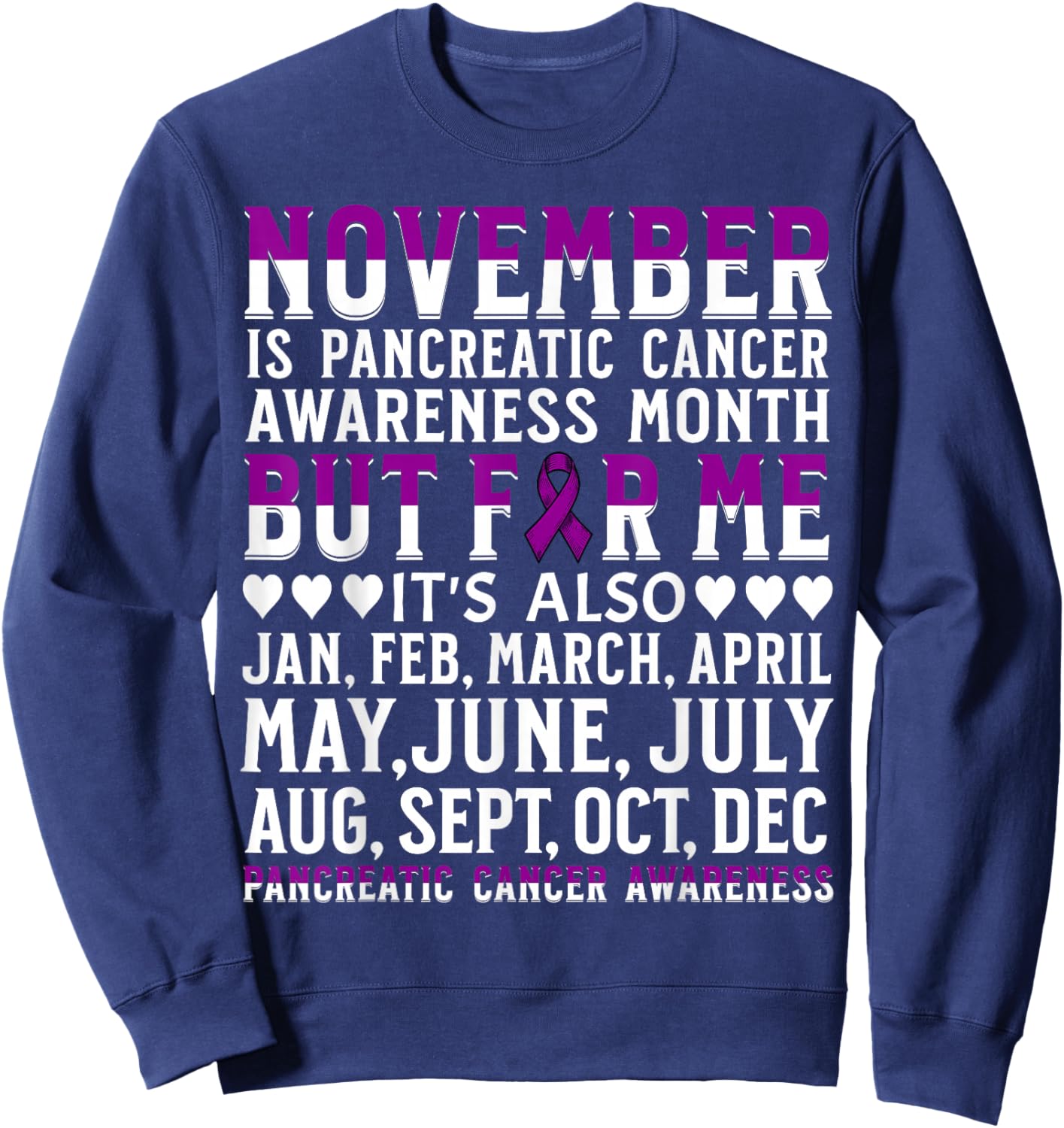 Support Squad Pancreatic Cancer Awareness Products Gifts Sweatshirt - Sweatshirt | Navy