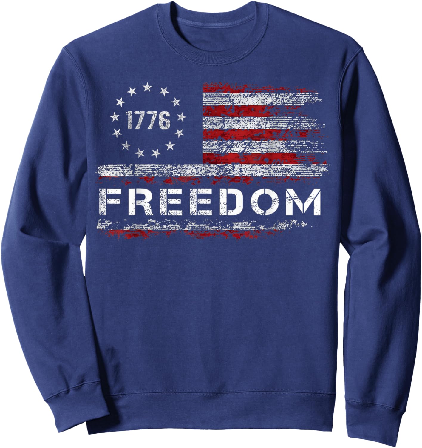 Freedom Vintage America Flag Sweatshirt - Sweatshirt | Navy