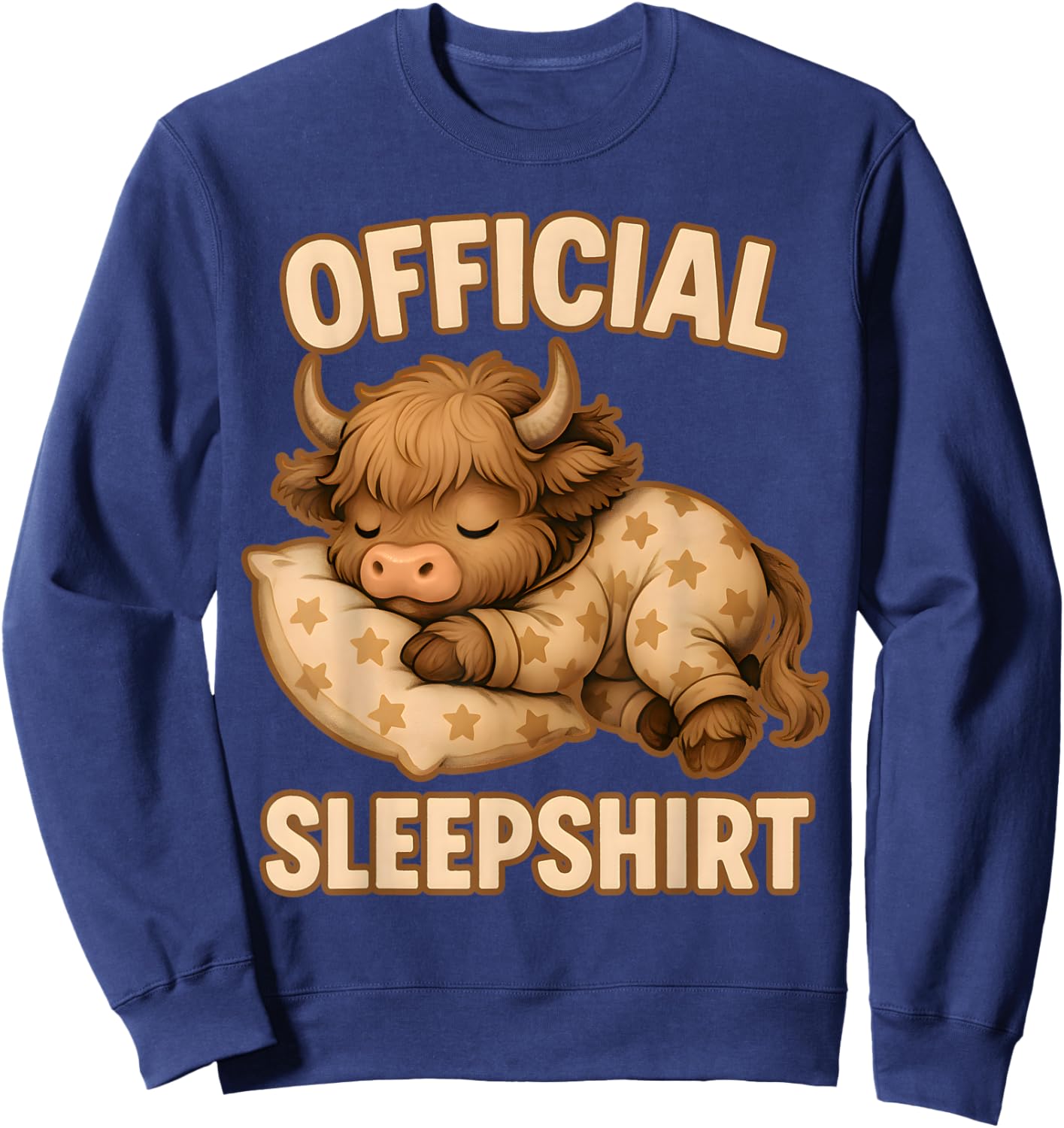 Highland_Cow - Official Sleepshirt Pajamas Nightgown Sweatshirt - Sweatshirt | Navy