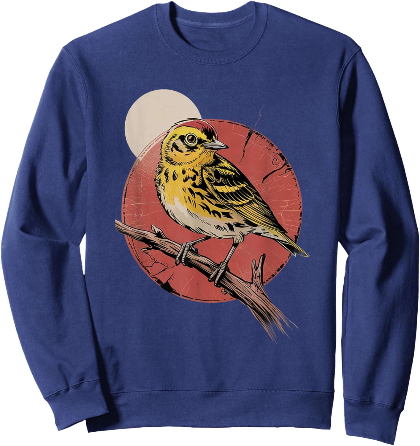 Vintage Yellow Songbird Retro Birdwatching Nature Bird Sweatshirt - Sweatshirt | Navy