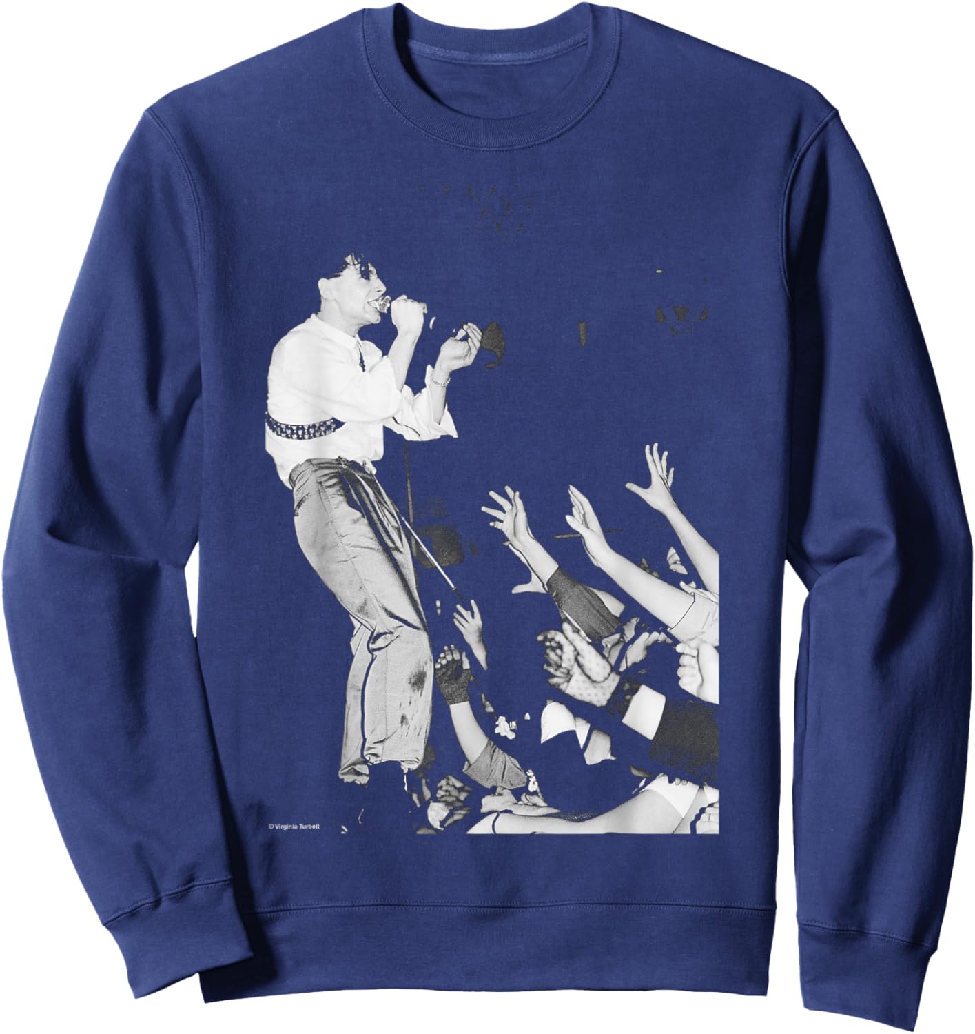 Jim Kerr Simple Minds New Gold Tour 1982 by Virginia Turbett Sweatshirt - Sweatshirt | Navy