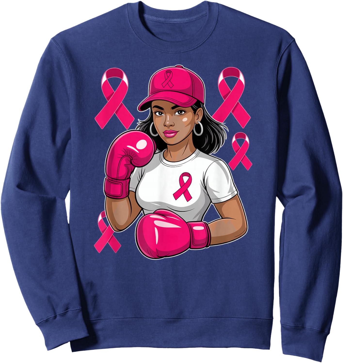 Breast Cancer Awareness Fighter Sweatshirt - Sweatshirt | Navy