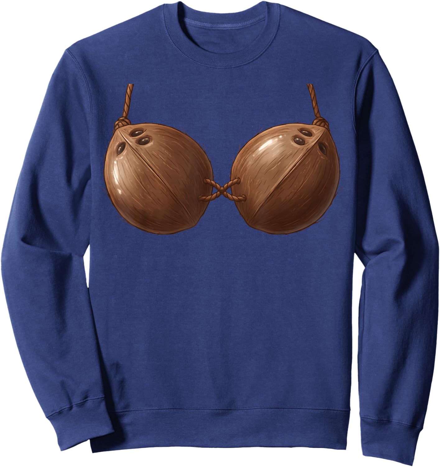 Funny Summer Coconut Bra Halloween Costume Tropical Fruit Sweatshirt - Sweatshirt | Navy