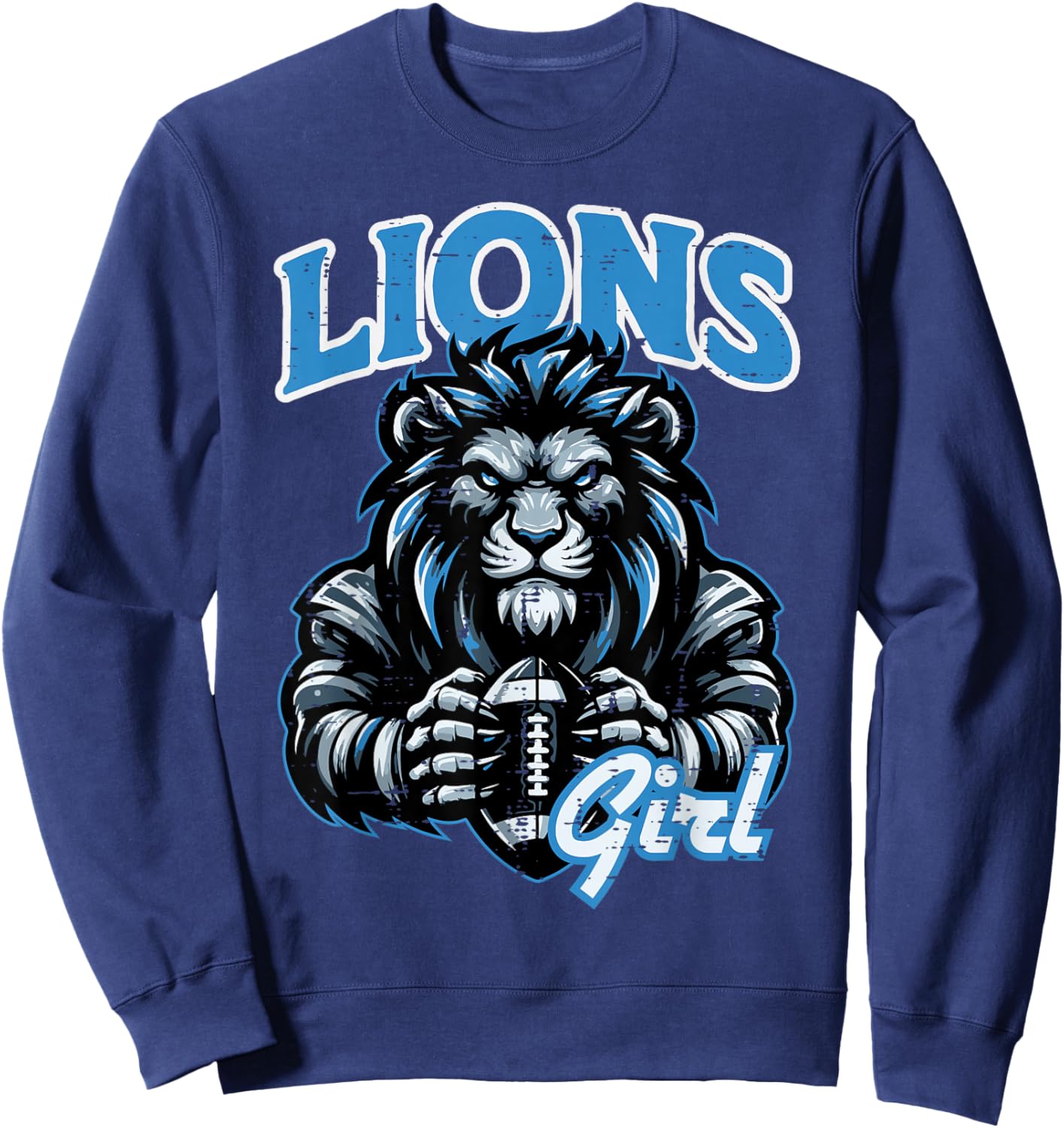 Lion Girl Women Kids Boys Girls Youth Men Teen Sweatshirt - Sweatshirt | Navy