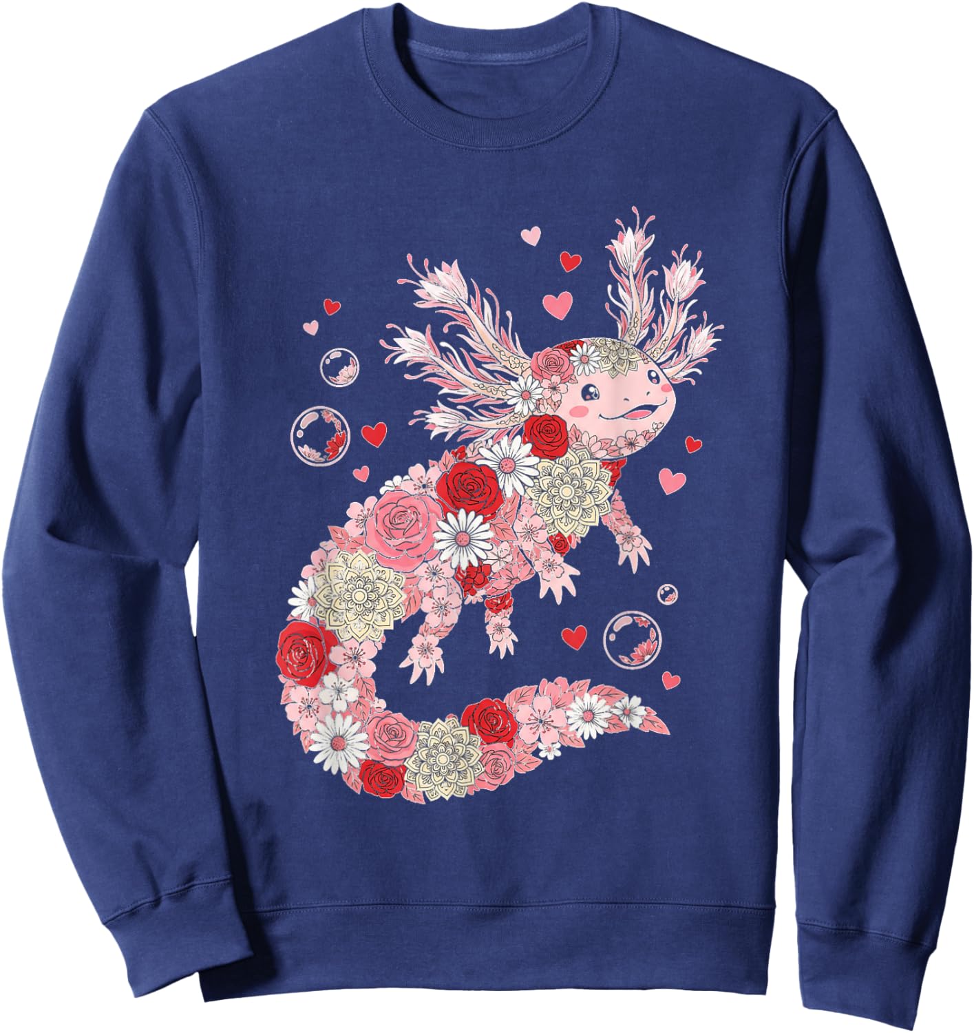 Love Axolotl Valentine Cute Axolotls Lover Valentines Day Sweatshirt - Sweatshirt | Navy