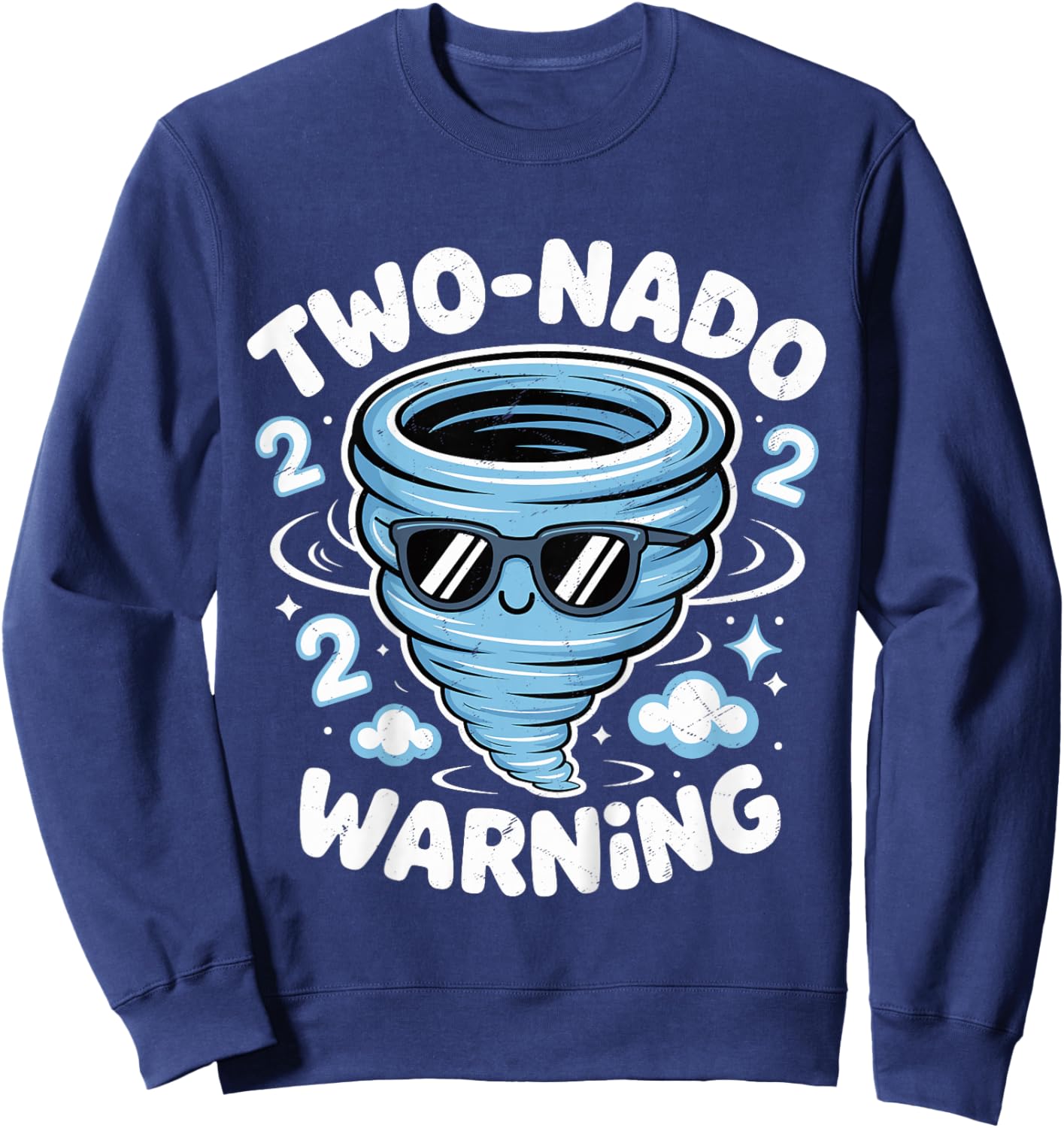 Two Nado Warning 2nd Birthday 2 Year Old Boys Kids Sweatshirt - Sweatshirt | Navy