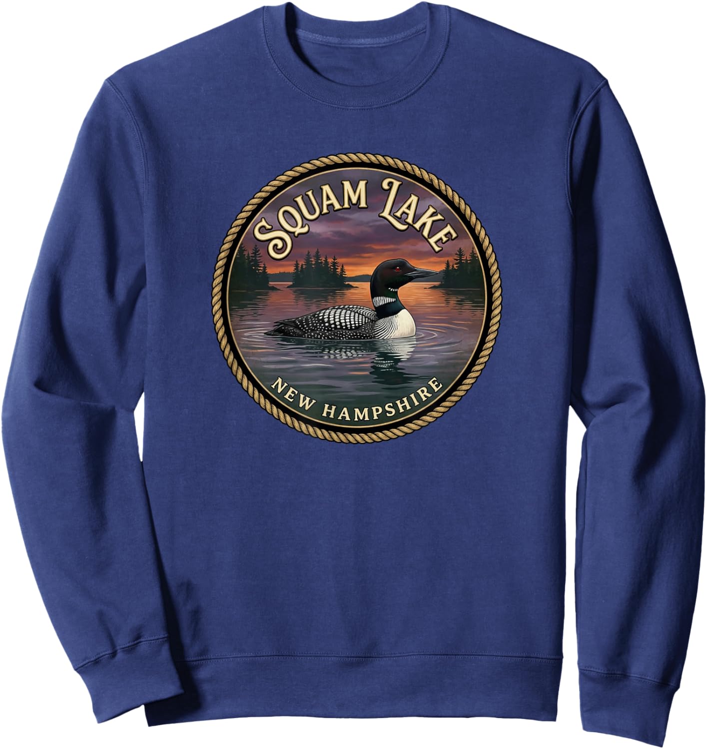 Squam Lake, New Hampshire, Retro Sweatshirt - Sweatshirt | Navy