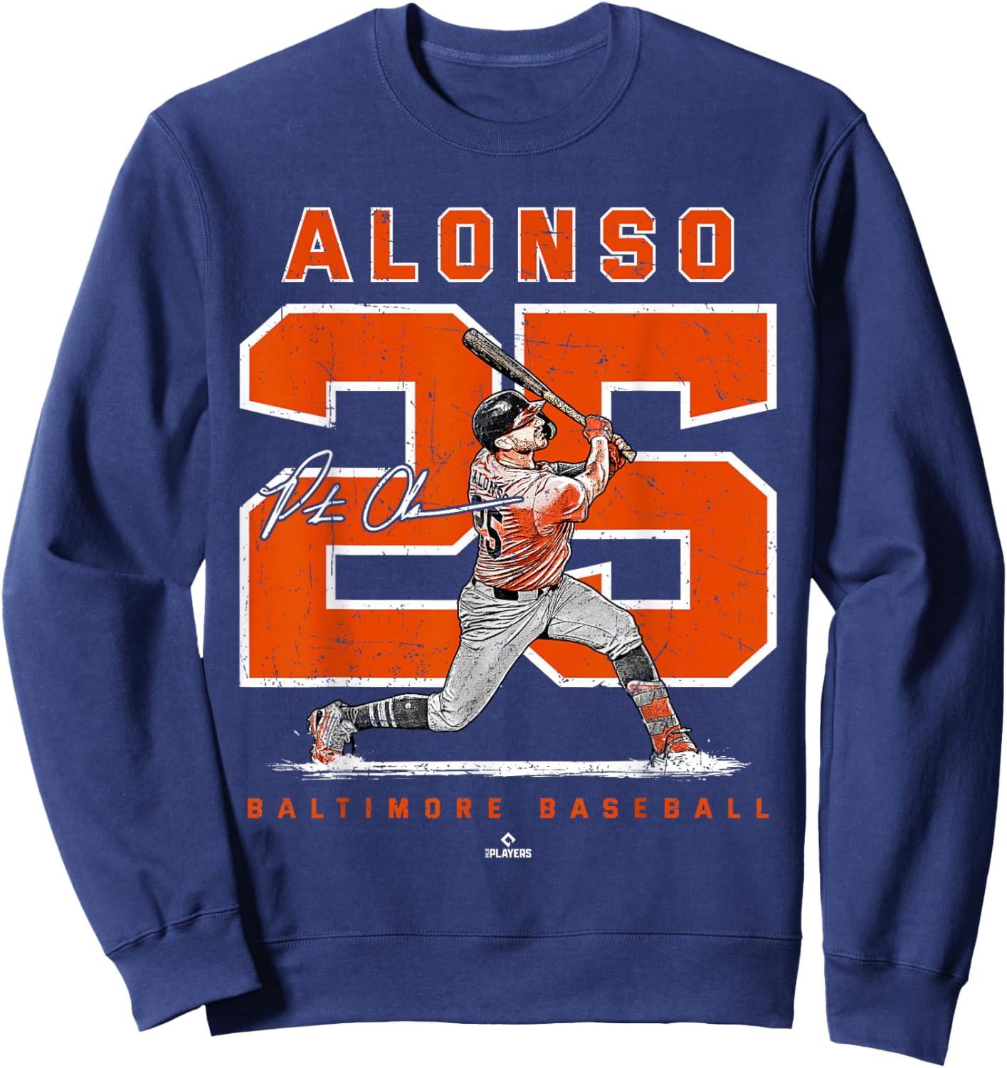 Number and Portrait Pete Alonso Baltimore Baseball MLBPA Sweatshirt - Sweatshirt | Navy