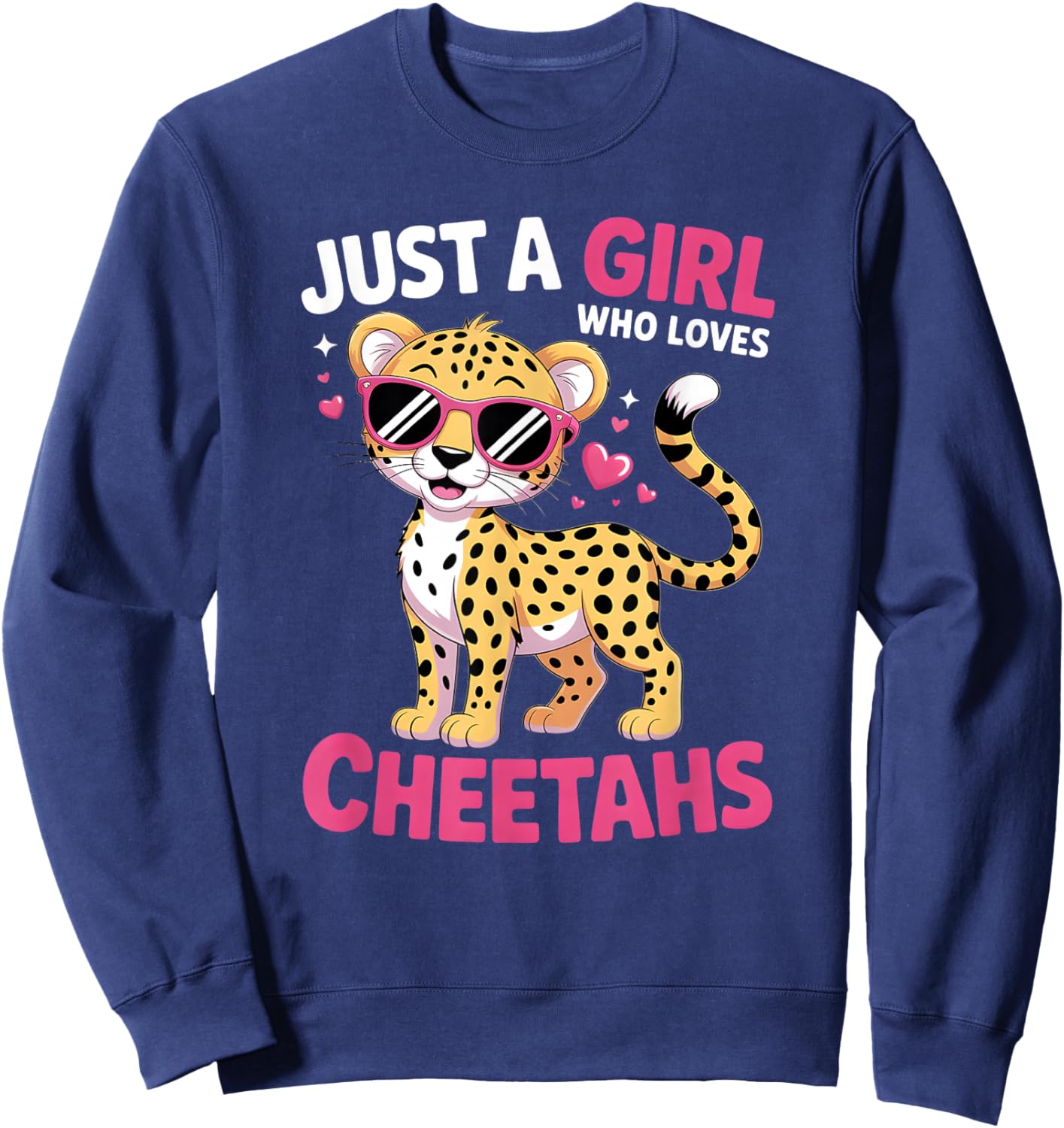 Girls Cheetah Sweatshirt - Sweatshirt | Navy