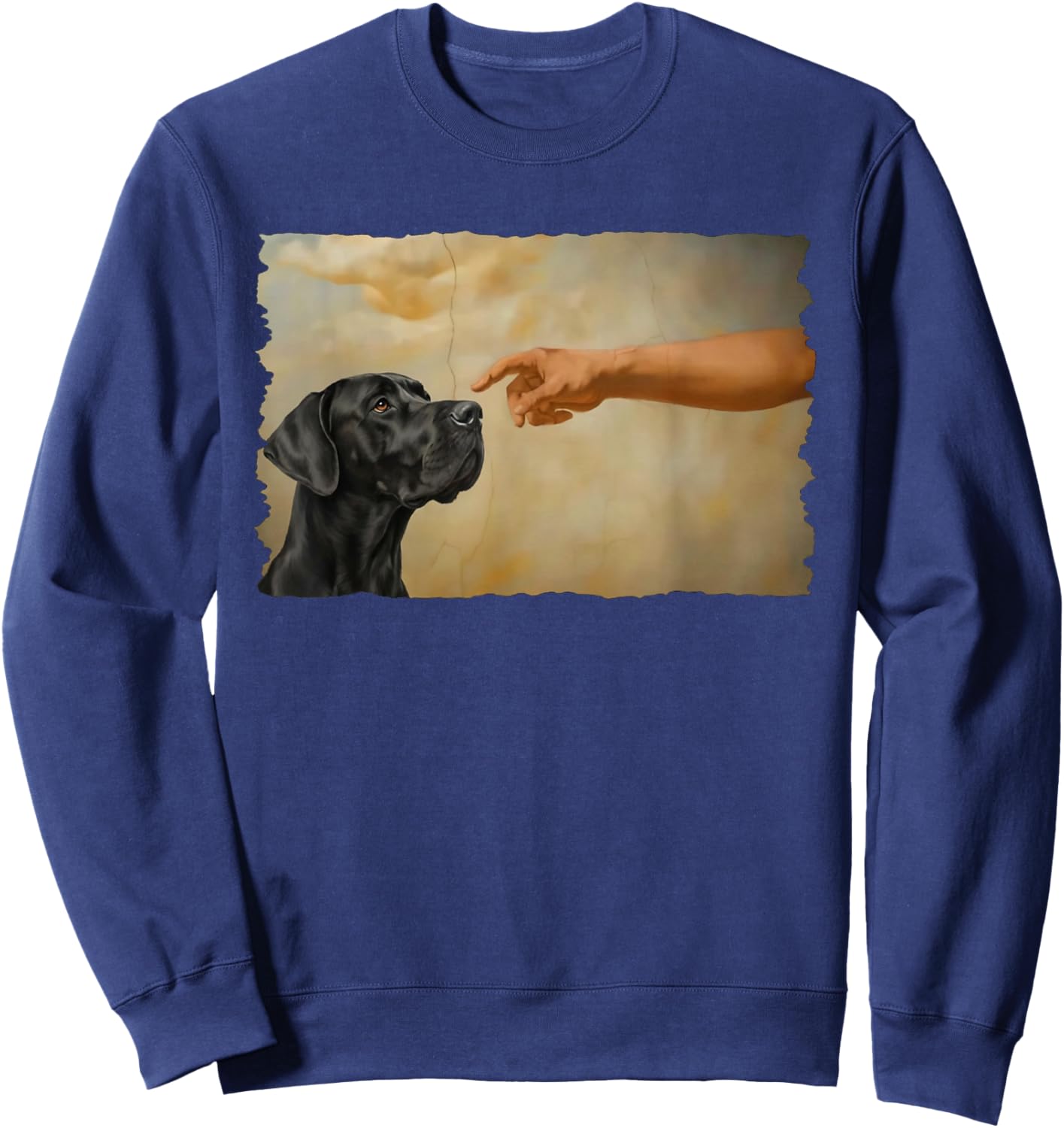 God Creates Great Black Great Dane Dog Lover Sweatshirt - Sweatshirt | Navy