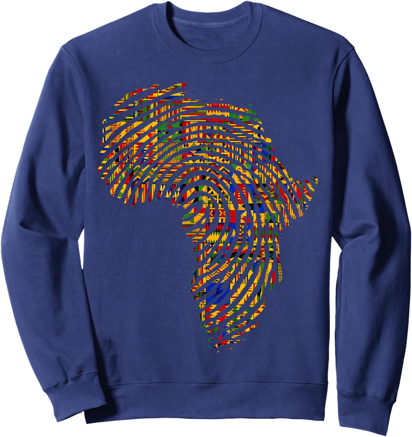 Africa Map Kente Cloth African Print Roots Traditional Art Sweatshirt - Sweatshirt | Navy