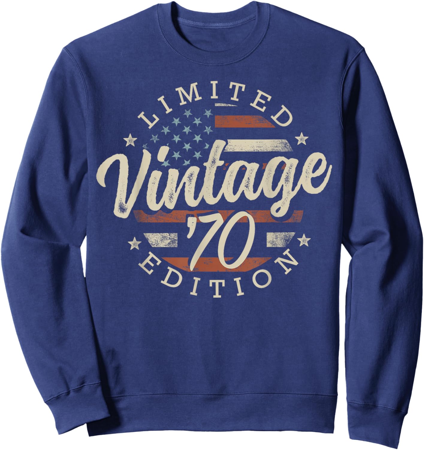 Vintage 1970 Limited Edition USA Flag 56th Birthday Sweatshirt - Sweatshirt | Navy