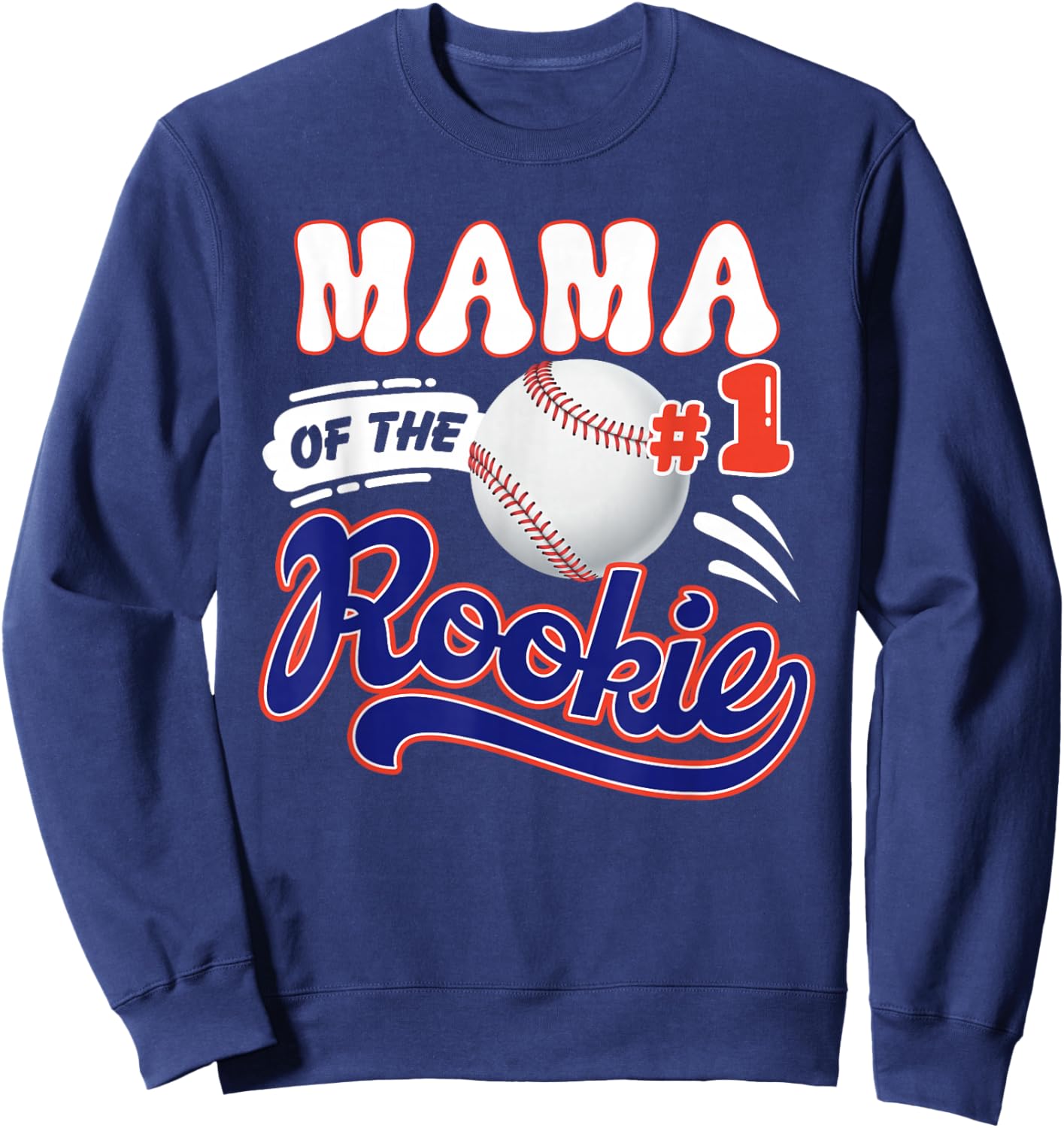 Mama Rookie of Year 1st Birthday Baseball Theme Matching Sweatshirt - Sweatshirt | Navy