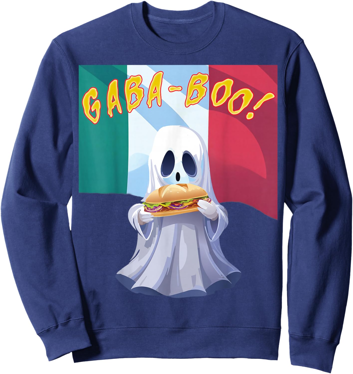 Funny Gabagool Gabaghoul GABA Boo Ghost Halloween Sweatshirt - Sweatshirt | Navy