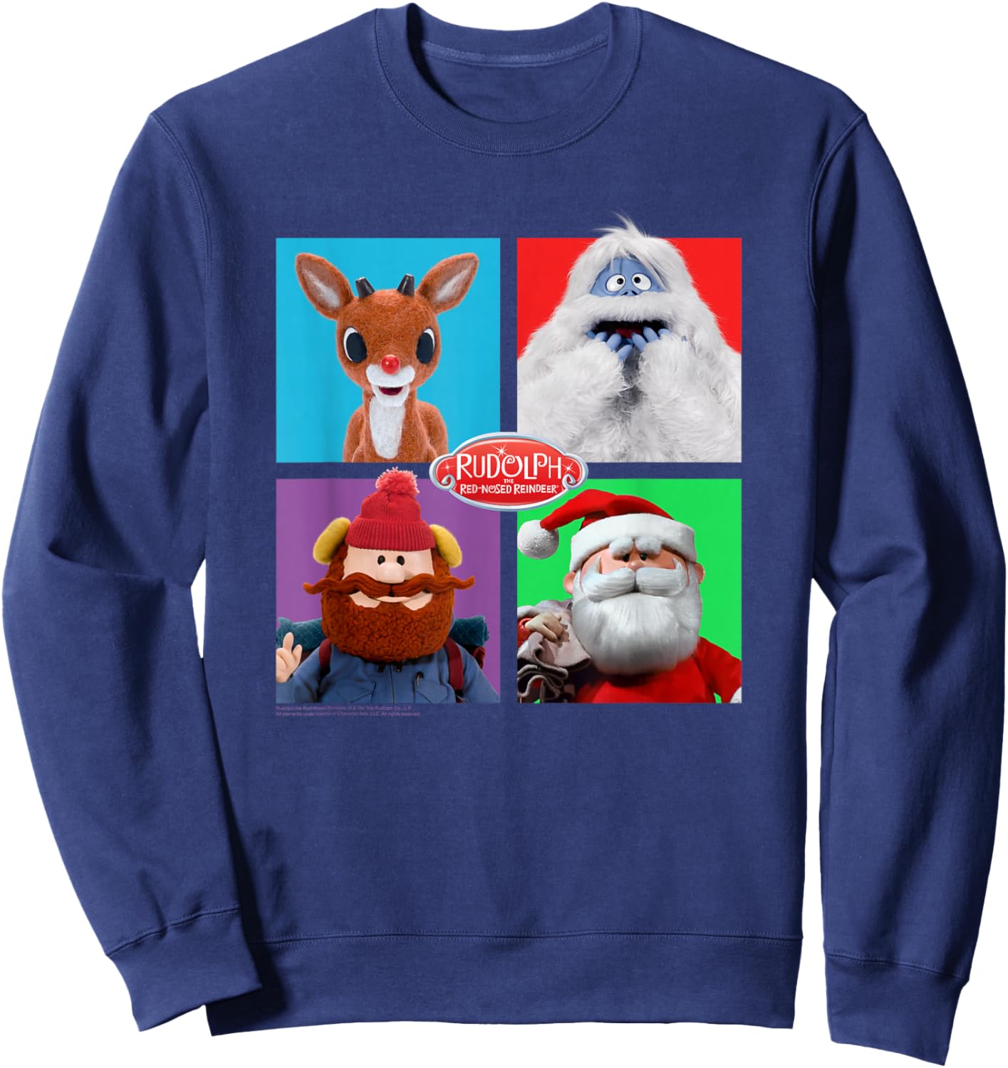 Rudolph and Friends Pop Art Portraits Retro Christmas Sweatshirt - Sweatshirt | Navy