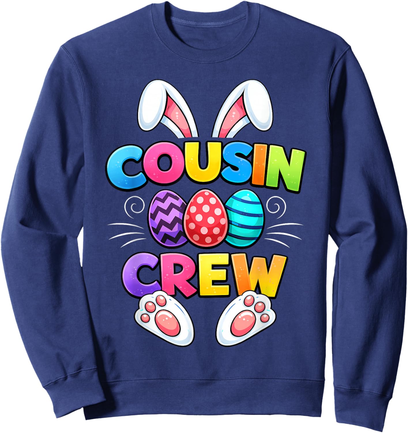 Cute Bunny Cousin Crew Matching Easter Kids Boy Girl Toddler Sweatshirt - Sweatshirt | Navy